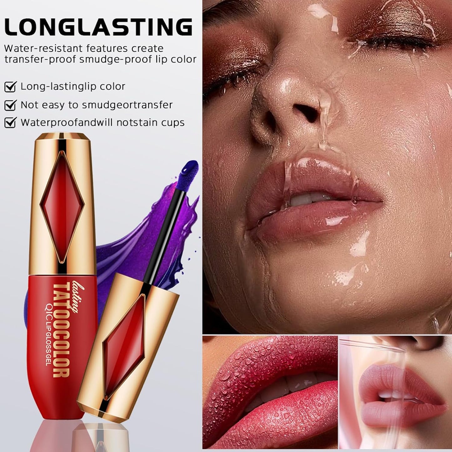 Peel Off Lip Stain -Lip Stain Peel Off Masque - Long Lasting, Waterproof and Transfer Proof Nude Lip Tint, Matte Finish Peel Off Makeup