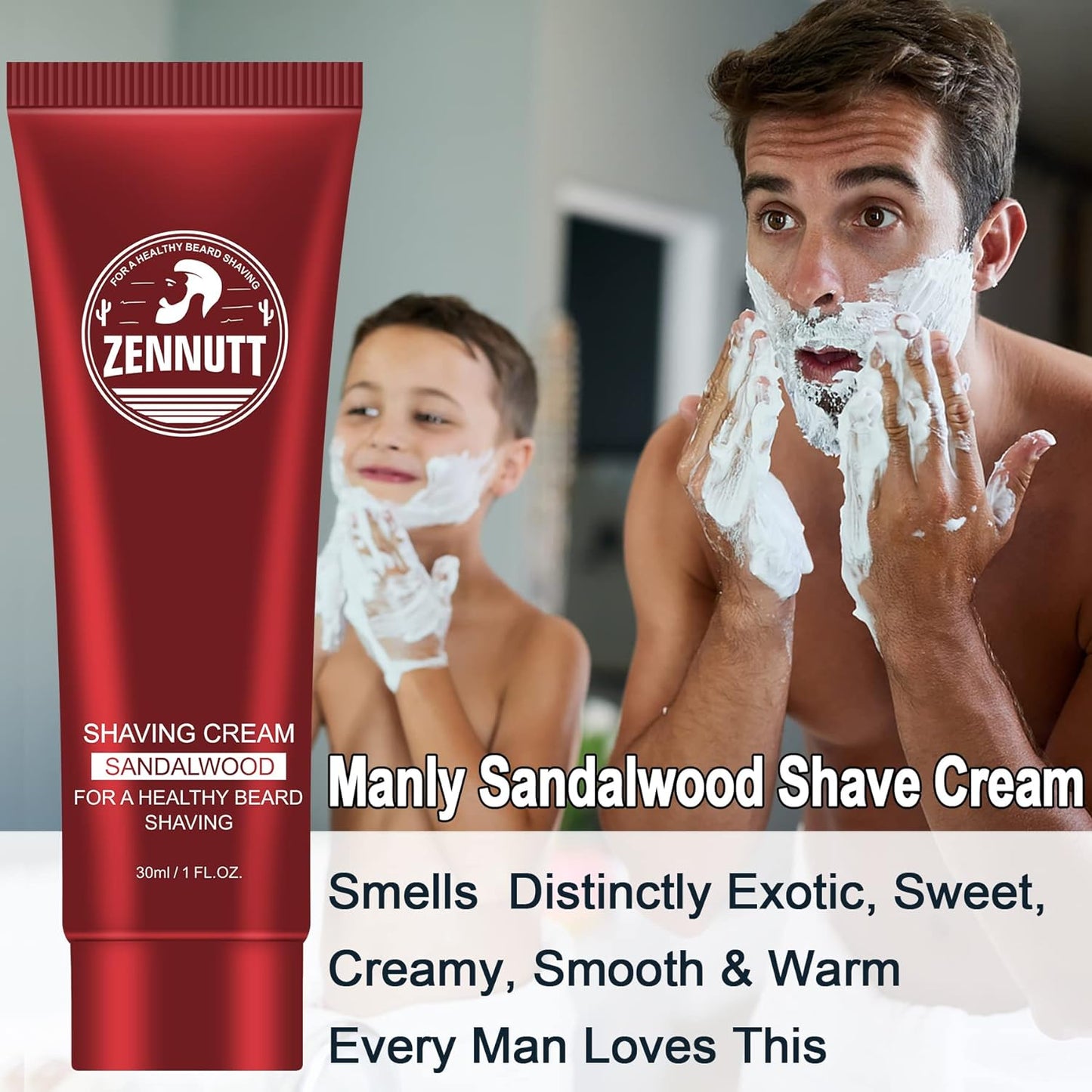 Shaving Cream Mens,8 PCS Travel Shave Cream Gift Set Close Shave Luxury Mens Shaving Cream Kit Unique Gift for Christmas Stocking Stuffers Birthday Gifts for Men Him Dad Adult Husband Boyfriend