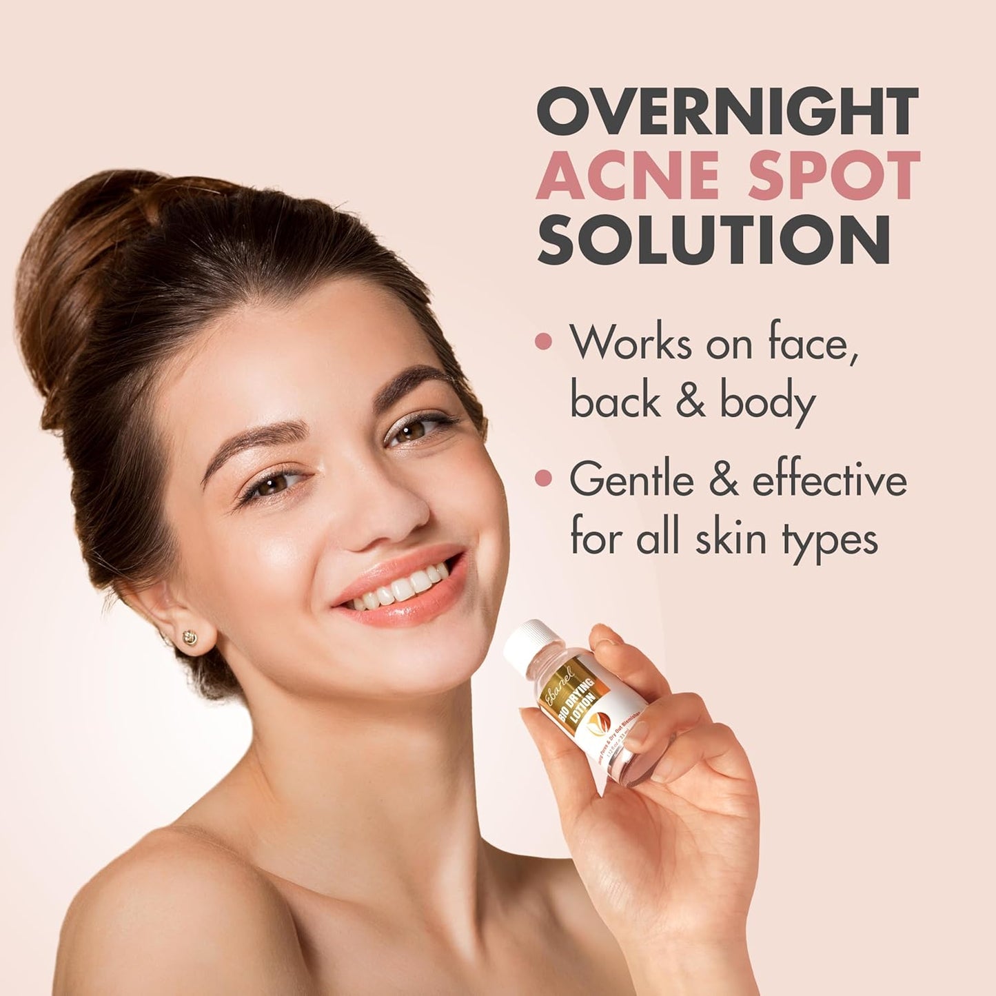 Ebanel Acne Spot Drying Lotion for Face & Body with Sulfur & Salicylic Acid, Targets Pimples & Zits, Helps Clear Pores and Reduce Surface Blemishes Overnight