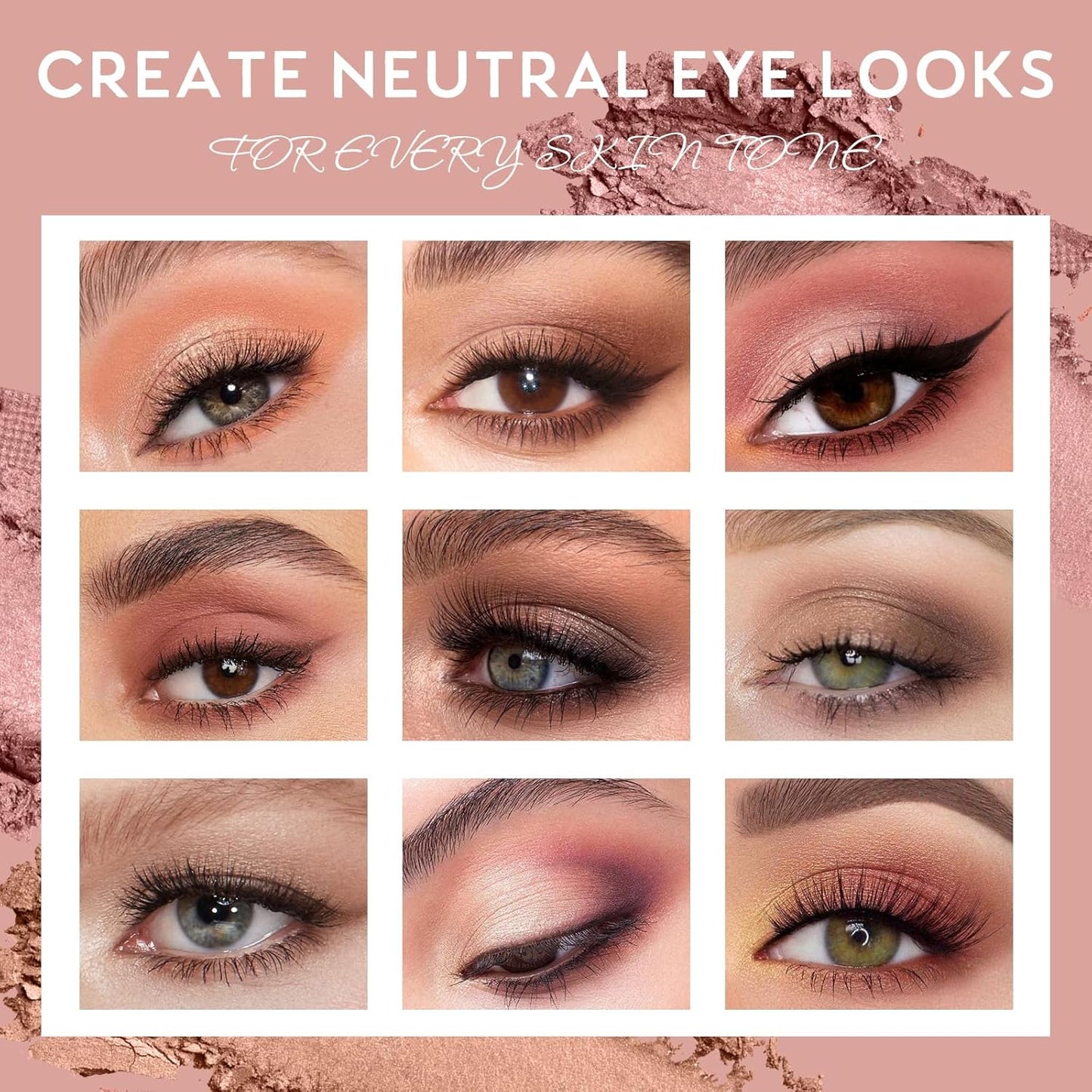 UCANBE Neutral Matte Eyeshadow Palette, 15 Colors Nude Taupe Rose Brown Eye Makeup Pallet, Natural Warm Tone High Pigmented Blendable & Buildable Sombras De Ojos Gift Kit