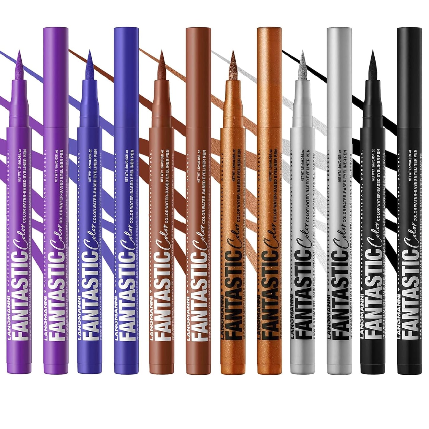 LANGMANNI 4 Colors Matte Liquid Eyeliner Set, Neon Colorful Pigmented With Long-lasting, Smudgeproof & Waterproof Eye Liner Makeup for Bold & Stunning Looks - Gift for Girls(#789101112)
