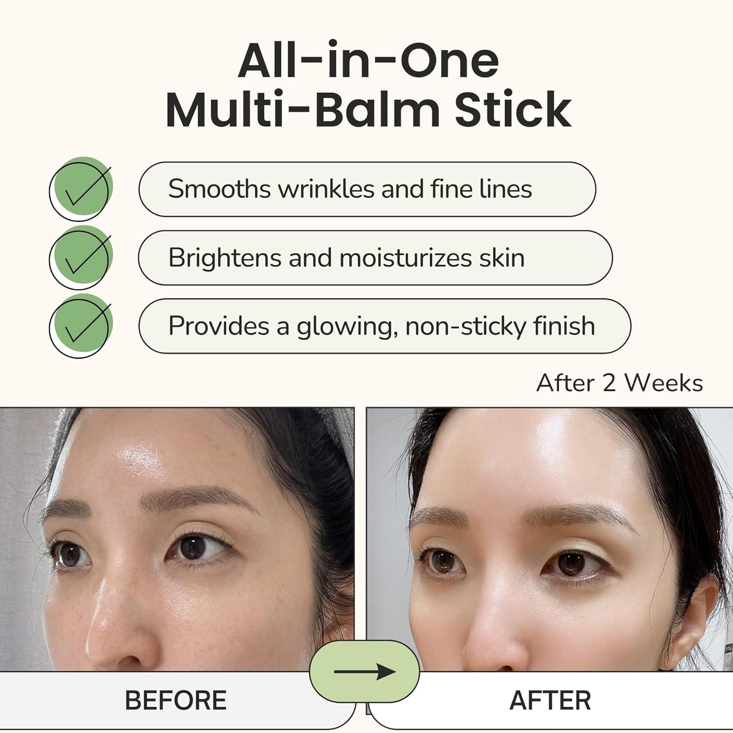 Vegan Face Serum Stick (0.35 oz) with Green Tea, Collagen, and Niacinamide For Anti-Aging & Moisturizing Balm Stick, Hydrating Stick For Face Korean