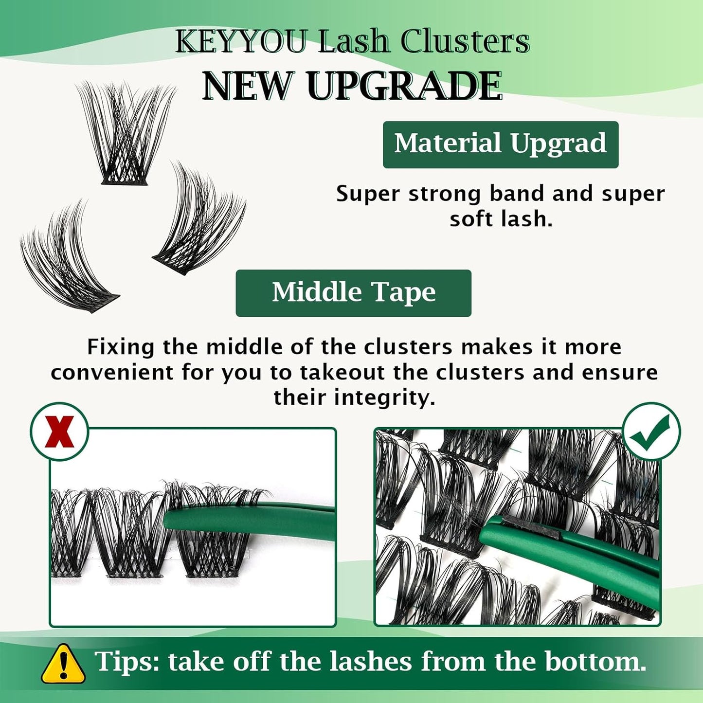 Lash Clusters 96pcs Individual Lashes Y02 D Curl 8-12MIX Cluster Lashes KEYYOU Volume Wispy Lash Extension Soft&Comfortable Easy DIY at Home(Y02,D-8-12MIX)