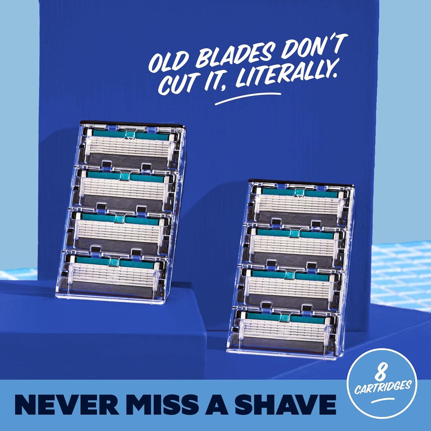 Dollar Shave Club | 6 Blade Razor Refills (8 Pack) | 6 Stainless Steel Blades for a Close & Comfortable Shave