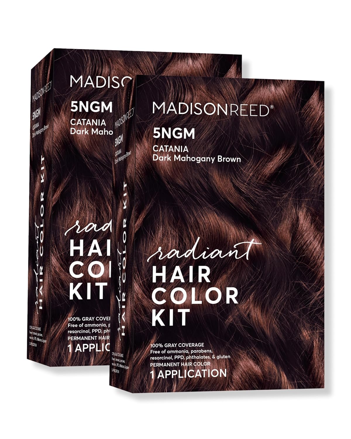 Madison Reed Radiant Hair Color Kit | 5NGM Dark Cinnamon Brown with Gold Mahogany Tones (Catania Brown) for 100% Gray Hair Coverage | Dimensional Permanent Hair Dye | PPD-Free & Ammonia-Free | 2 Pack