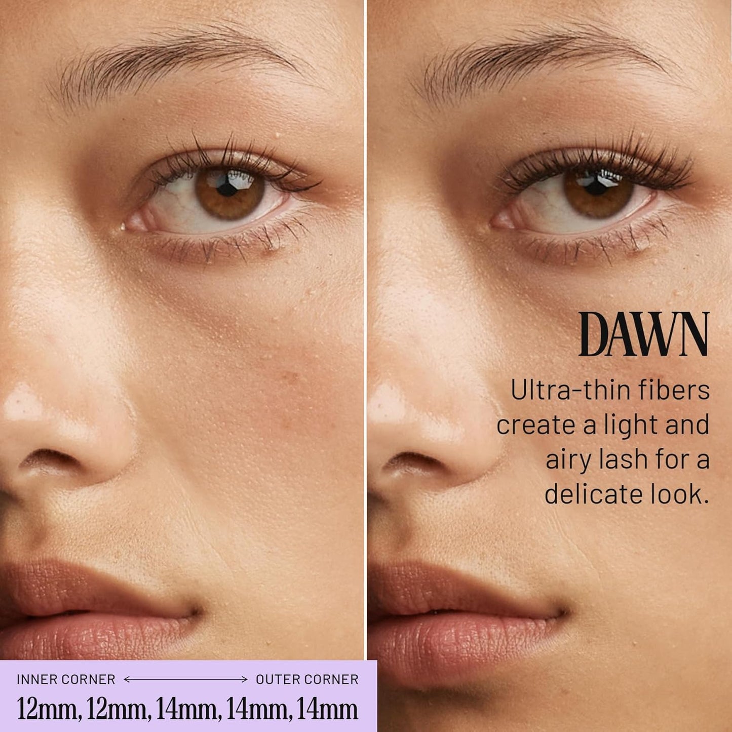 Lilac St - Dawn Natural Faux Eyelash Clusters (16mm) - No "Makeup" Look - DIY Lash Extension Wisps - Lightweight & Lifelike - Lasts 10 Days - Cruelty Free, Vegan, Women Founded - 10 Lashes