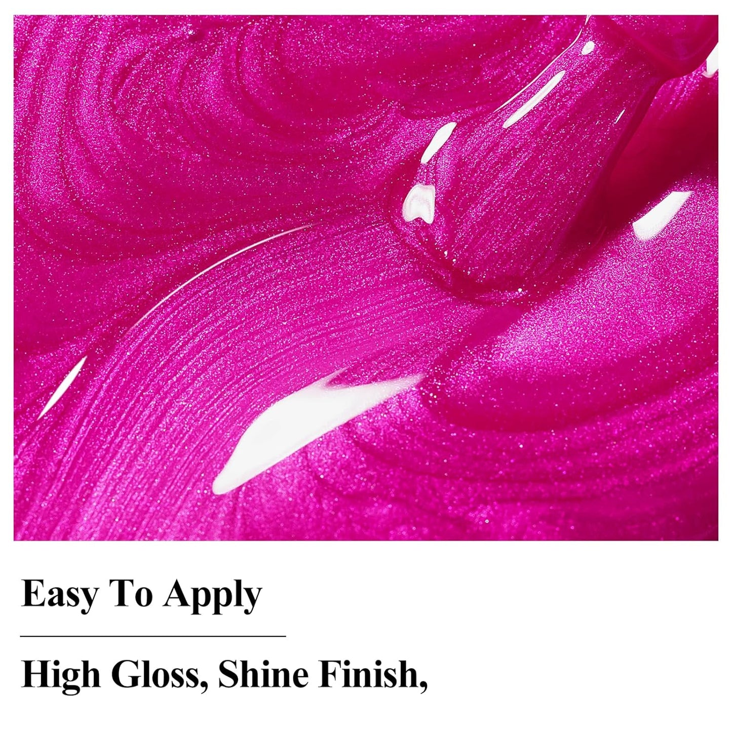 Nail Polish Quick Dry, Rose Hot Pink Nail Lacquer Nail Art Polish Non-Gel Air Fast Drying, Shimmer Pink Nail Pigment High Coverage Fingernail Concealer Polish, 1PC 12ML Long Wear