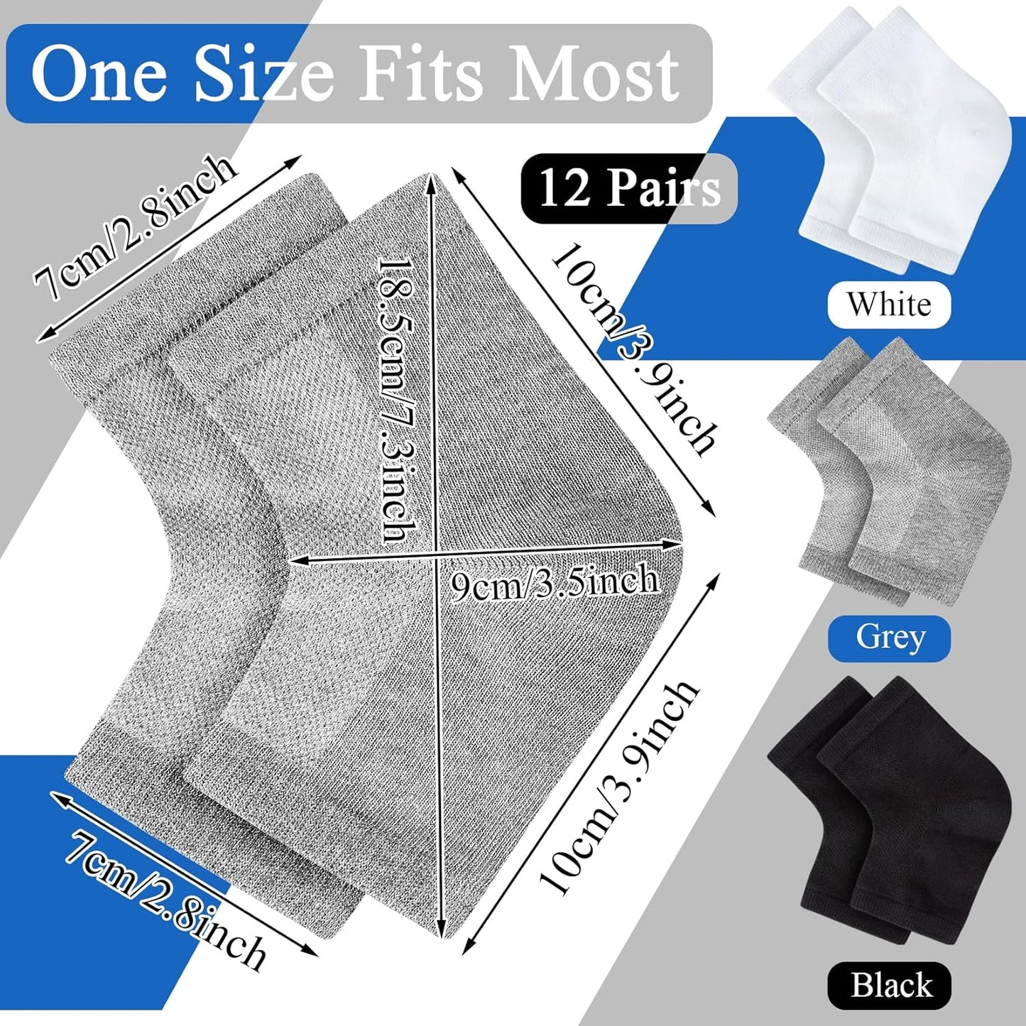 Moisturizing Socks,toeless Socks for Women for Dry Cracked Heel Treatment,Cracked Heel,msilicone Socks for Women (One Size-3 Pairs)