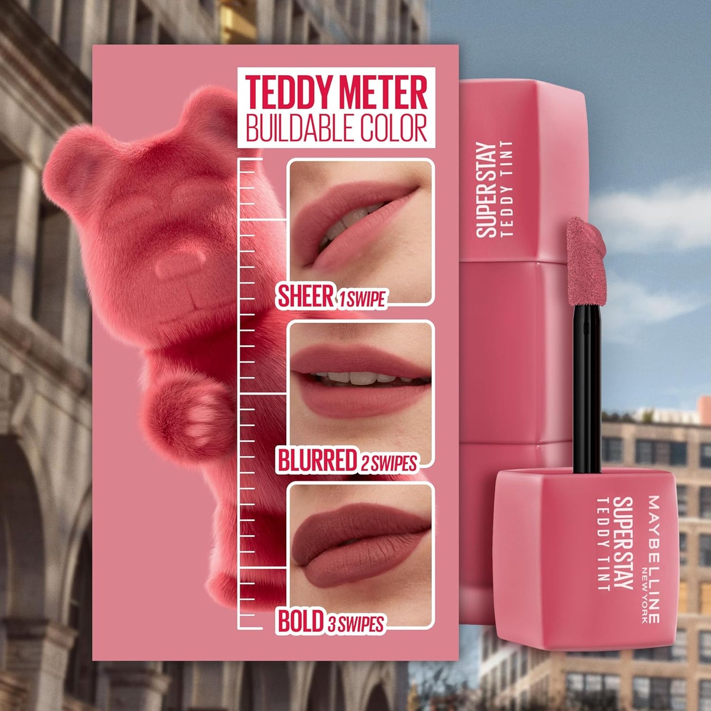 Maybelline Super Stay Teddy Lip Tint, Long Lasting Matte Lipstick For Up To 12HR Wear, Pinky Promise, 1 Count