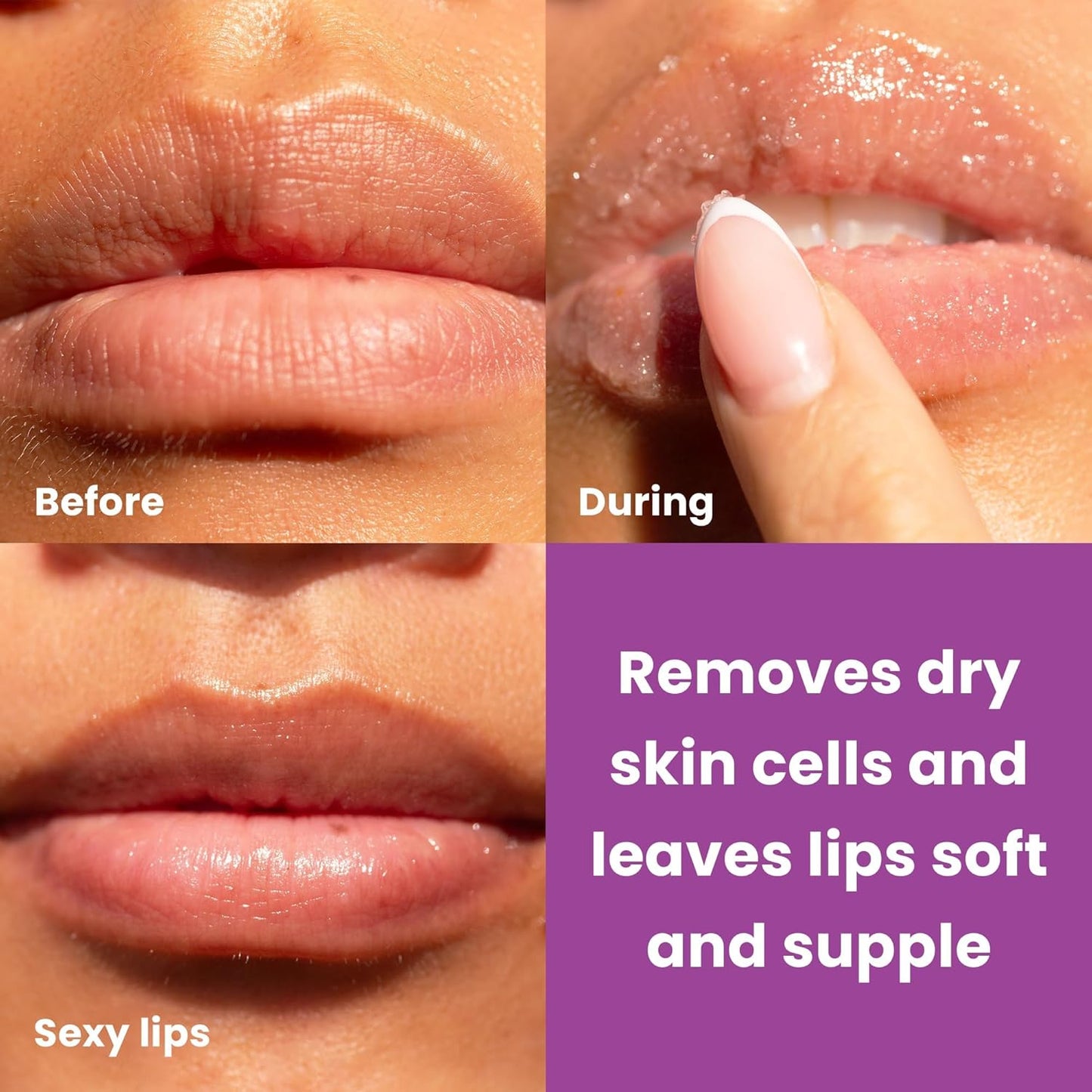 Dermasuri Lip Exfoliator Scrub and Moisturizer, Sugar Scrubs, Overnight Hydration & Softening, Brighten and Soften Dark Lips For Men & Women, Soothing Dryness, Coconut Passion Fruit Flavor 20g/0.7oz