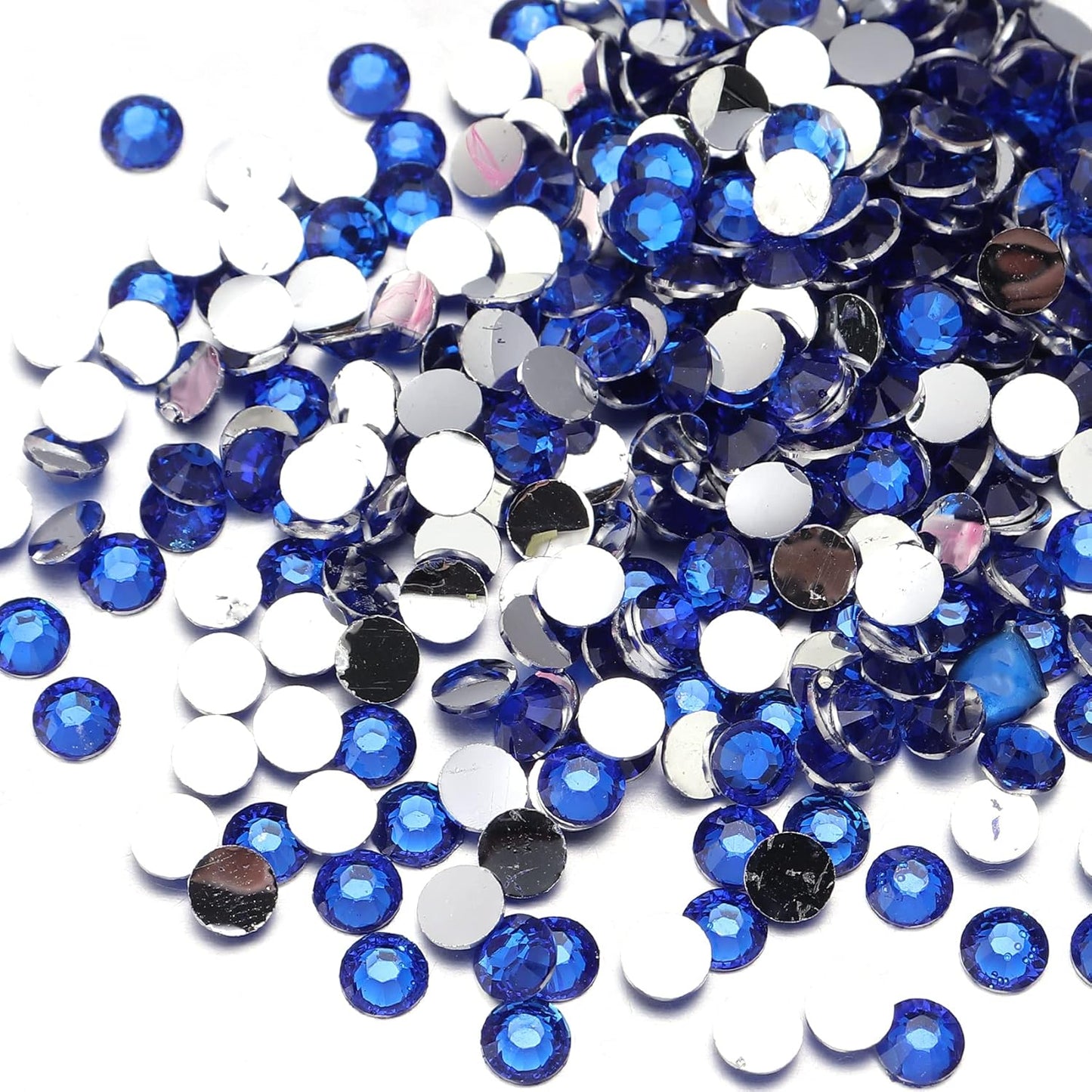 Multi Size 3mm 4mm 5mm Rhinestones Set for Nails Crafts Sapphire Non Hotfix Rhinestones Nail Gems Rhinestone Round Flat Back Resin Rhinestone for Makeup Clothes Shoes Eyes Bottles Crafts