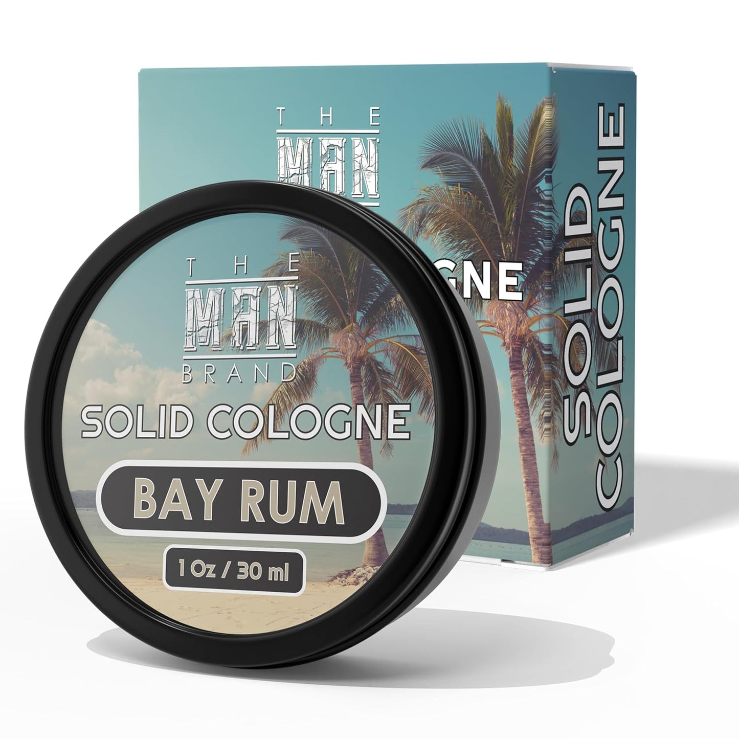 Solid Cologne Men's Bay Rum Cologne for Men, Wax Bay Rum Solid Cologne for men, Solid Perfume with a Bay Rum and coconut scent (1 Ounce, Bay Rum Mens Cologne Balm)