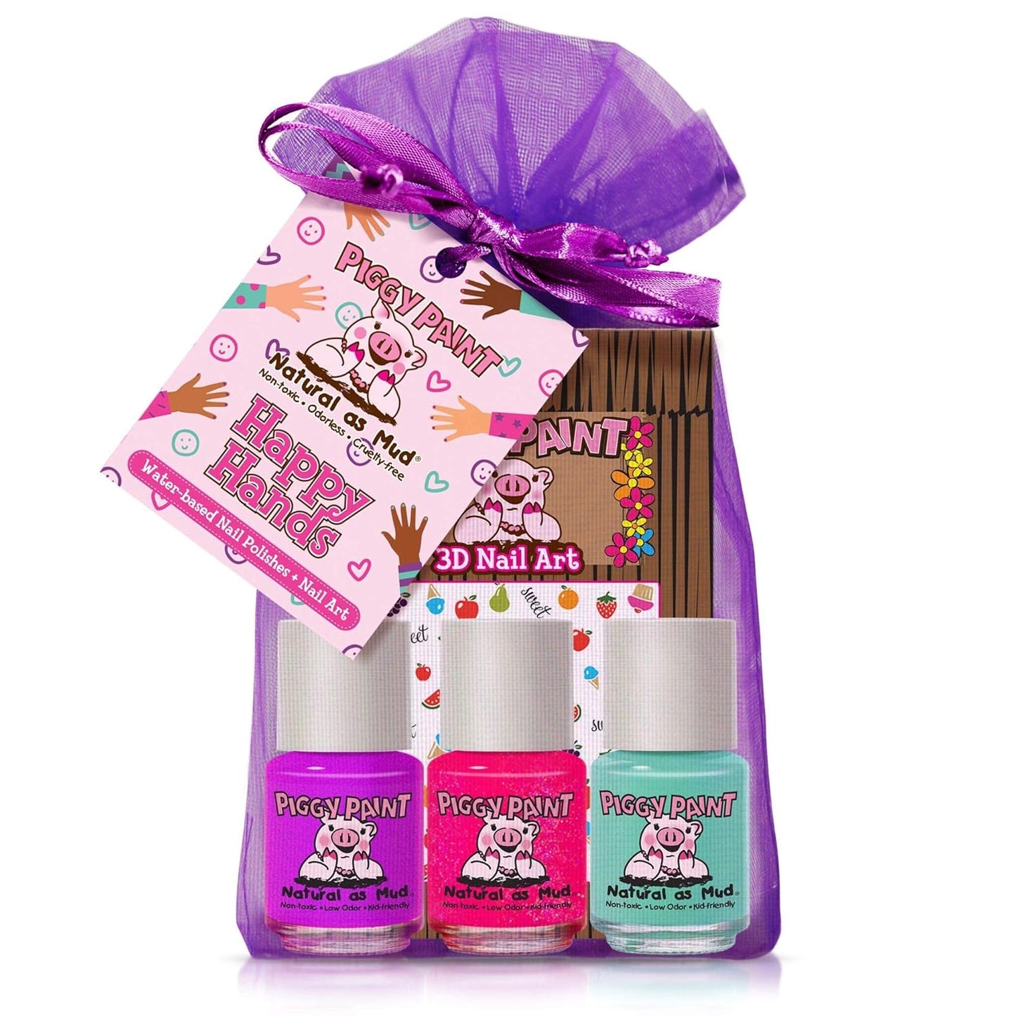 Piggy Paint Happy Hands Set (3 Polish + Nail Art)