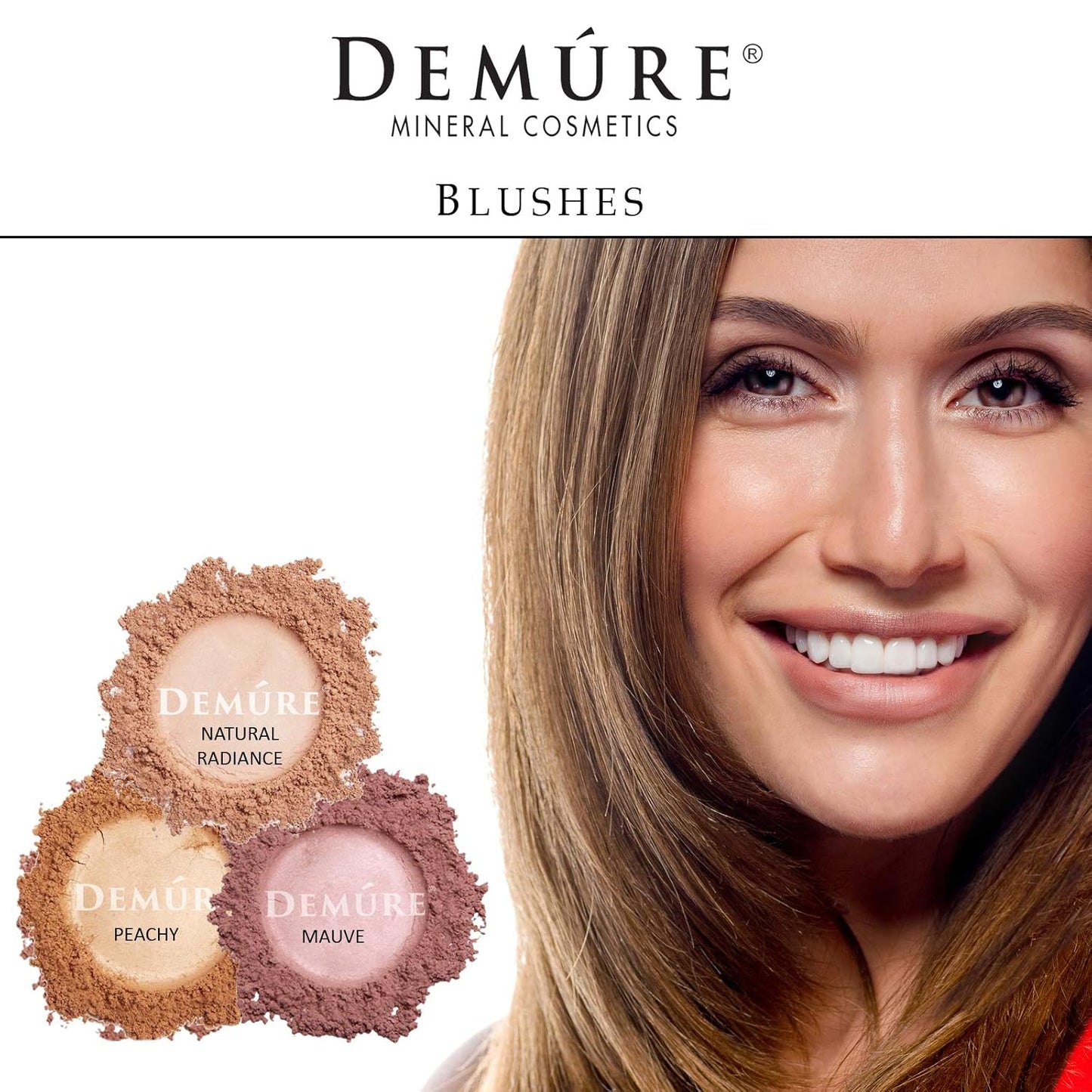 Demure Mineral Blush Powder (Peachy) - Natural, Professional, Loose Powder Makeup - Cruelty Free