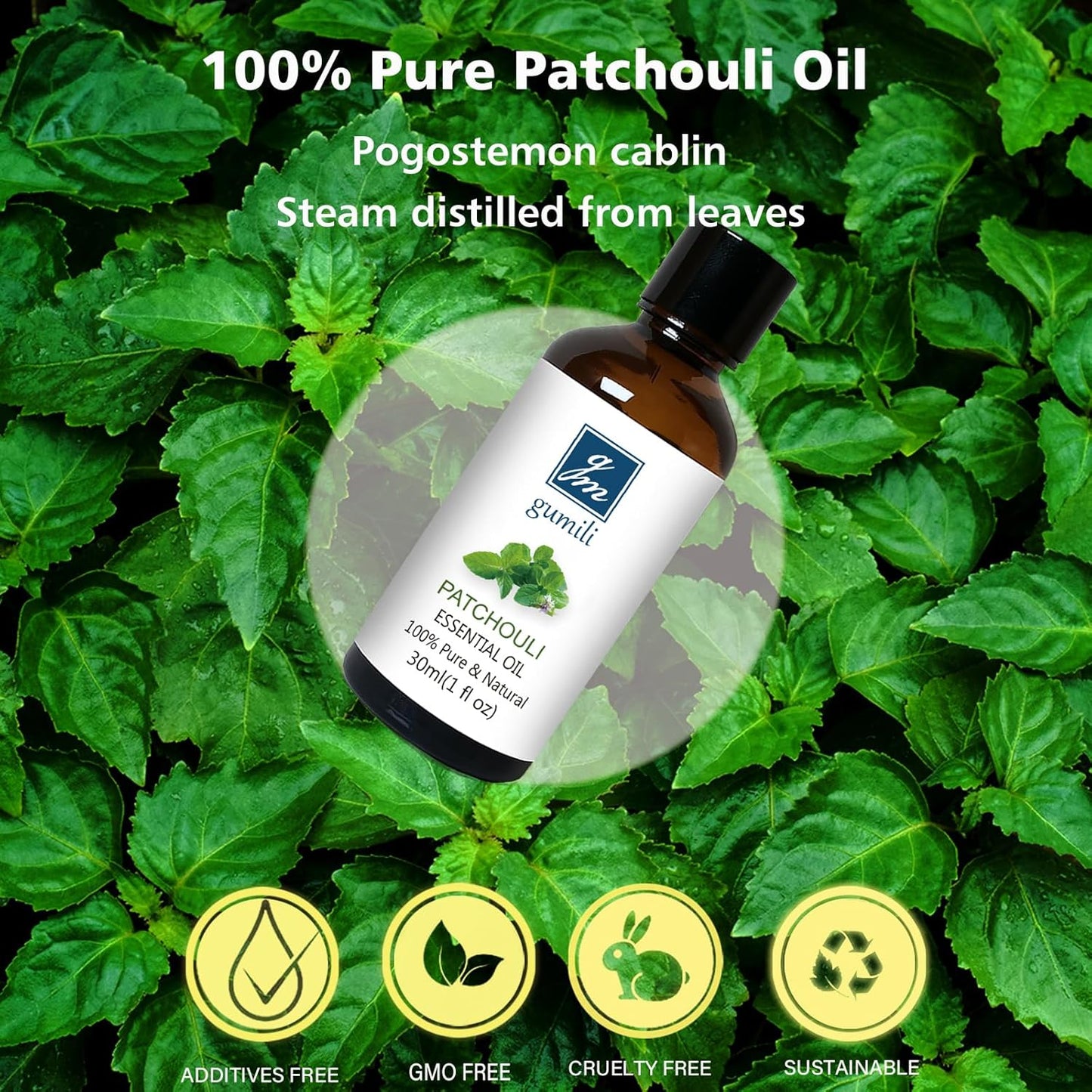 Patchouli Essential Oil 1 Oz, 100% Pure Patchouli Oil for Skin, Diffuser, Perfume & DIY - 30ml