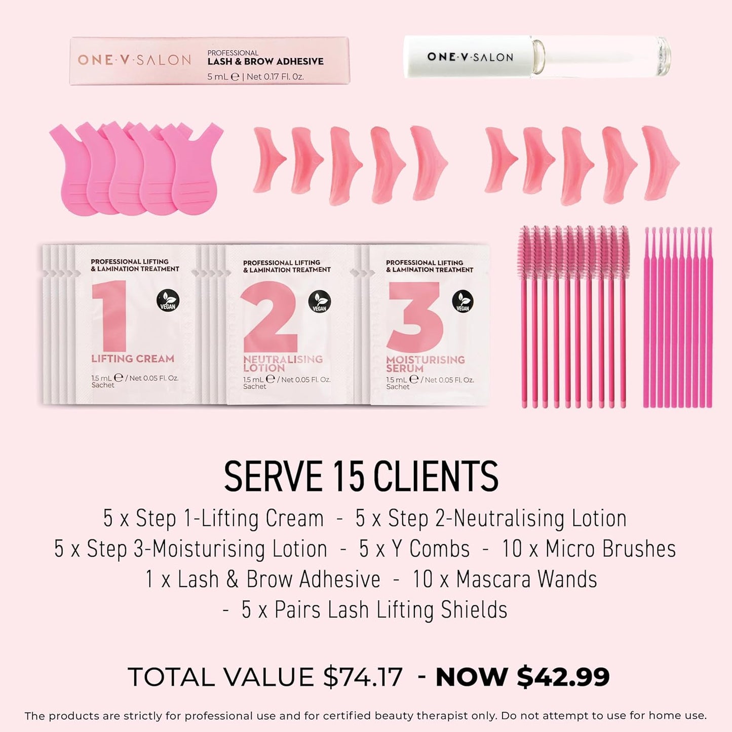 Essential Lash Lift & Brow Lamination Professional Kit – Instant Lift for Lashes & Brows – Vegan, Long-Lasting, Lash and Brow Lift Kit with Sachets, Tools (Multicolor-3)