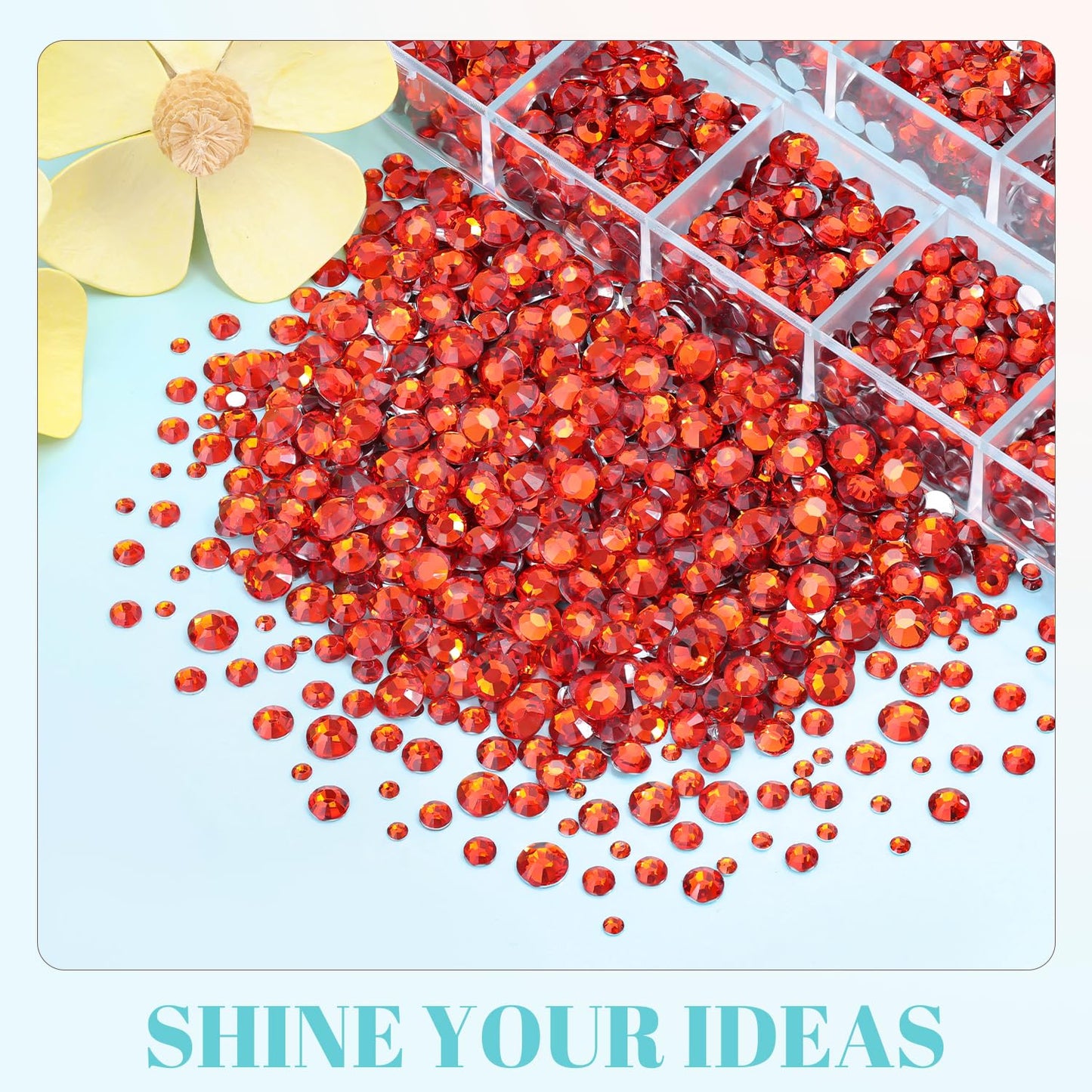 6100Pcs Resin Rhinestones for Crafting with 2Pcs 10ml B7000 Jewelry Glue, 1 Box Flatback Crystals Diamond (Red Zircon) for Bedazzling Crafts DIY Nail Art，Non Hotfix Gems for Clothing Shoes Tumblers