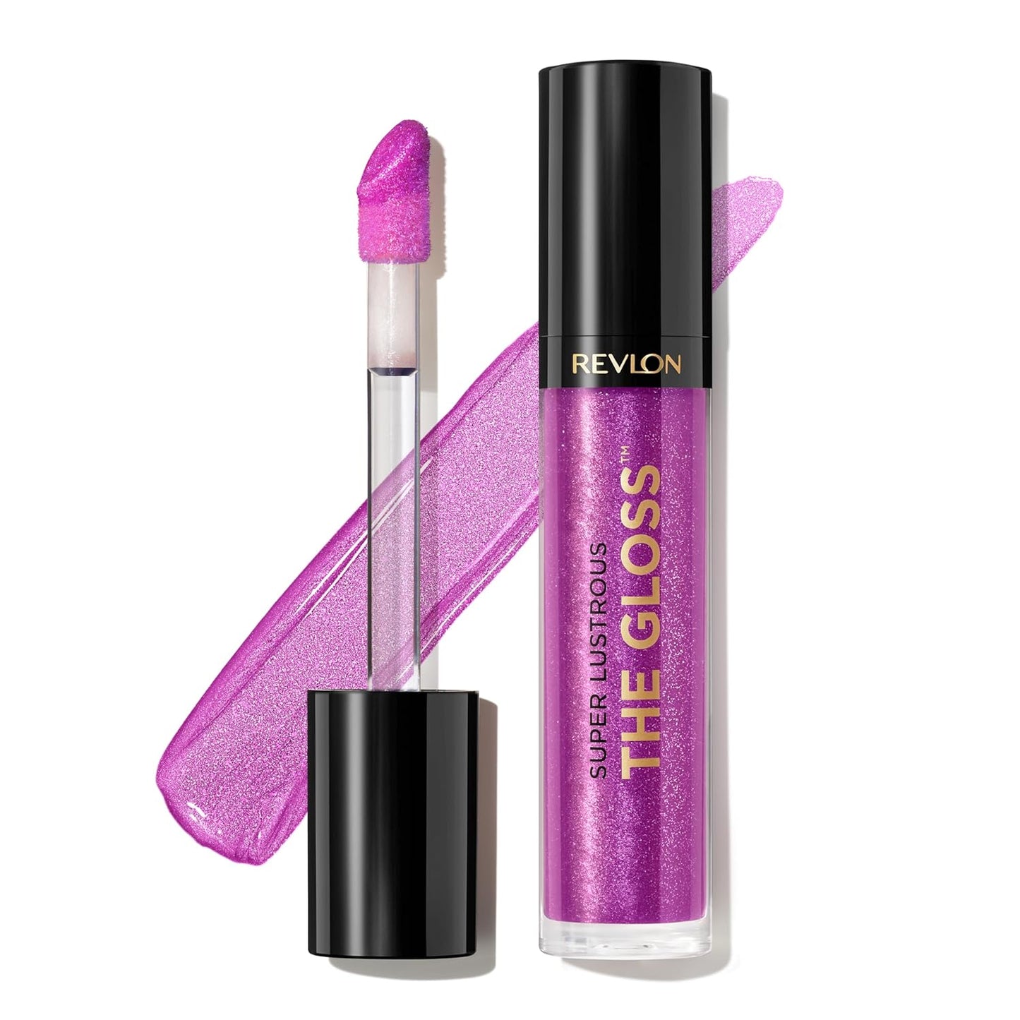Revlon Super Lustrous Lip Gloss, Non-Sticky, Hydrating, High Shine Finish, 230 Sugar Violet, 0.13 oz