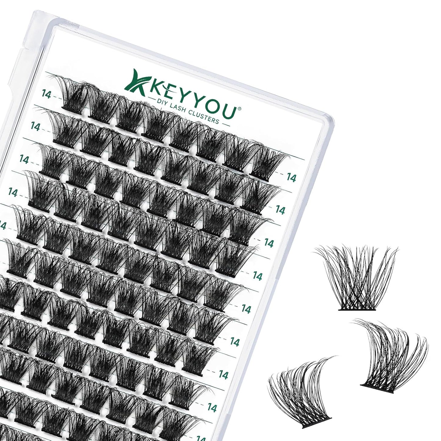 Lash Clusters 96pcs Individual Lashes D Curl 12mm Eyelash Clusters KEYYOU Volume Wispy Lash Extension Soft&Comfortable Easy DIY at Home(Y23,D-12mm)