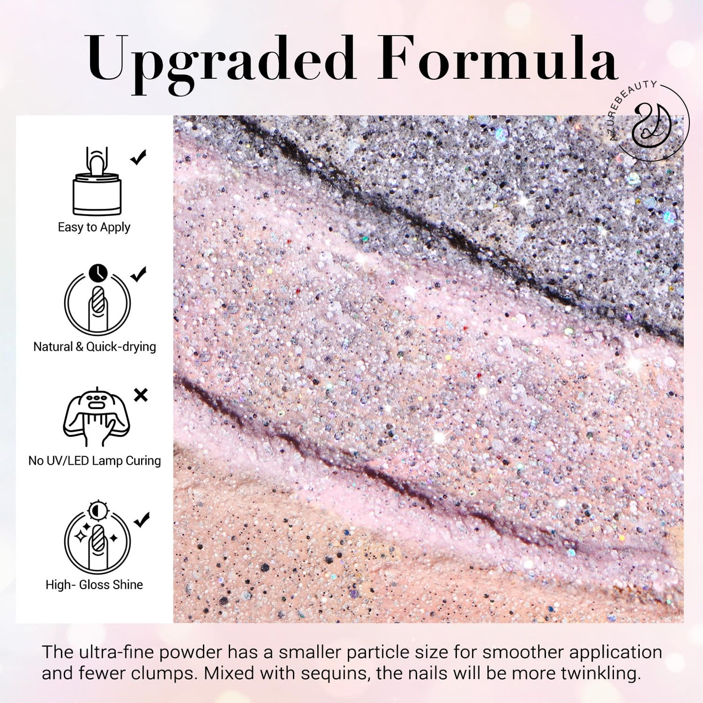 AZUREBEAUTY Dip Nails Powder Starter Kit, Silver Pink Blue Purple Black Shiny Chrome Platinum 8 All Season Colors with Nail Sticks, Base Glossy/Matte Top Coat Activator Liquid Set Manicure Art 30 PCS