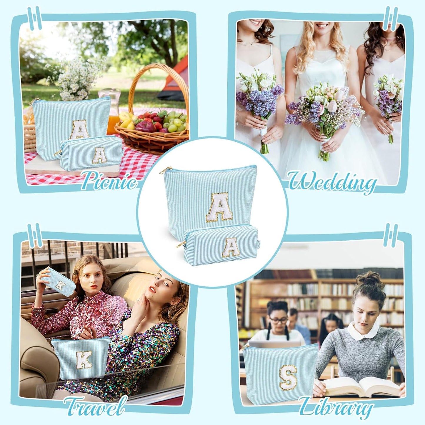 YOOLIFE Personalized Gifts for Women, Travel Makeup Bag Cosmetic Bag Skin Care Bag Cute Makeup Bag Sister Wife Friend Engagement Wedding Gifts for Women Tween Girls Trendy Stuff Thank You Gift N