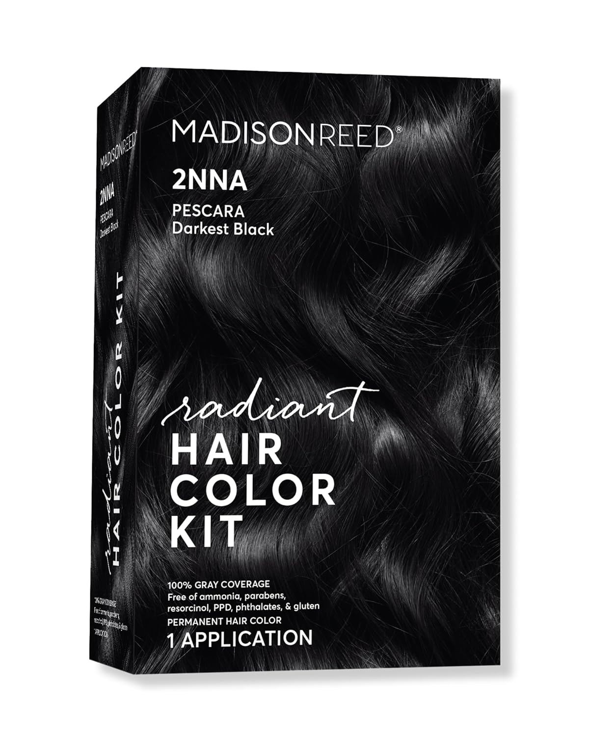 Madison Reed Radiant Hair Color Kit | 2NNA Darkest Cool Black with Ash Undertones (Pescara Black) for 100% Gray Hair Coverage | Dimensional Permanent Hair Dye | PPD-Free & Ammonia-Free | 1 Pack