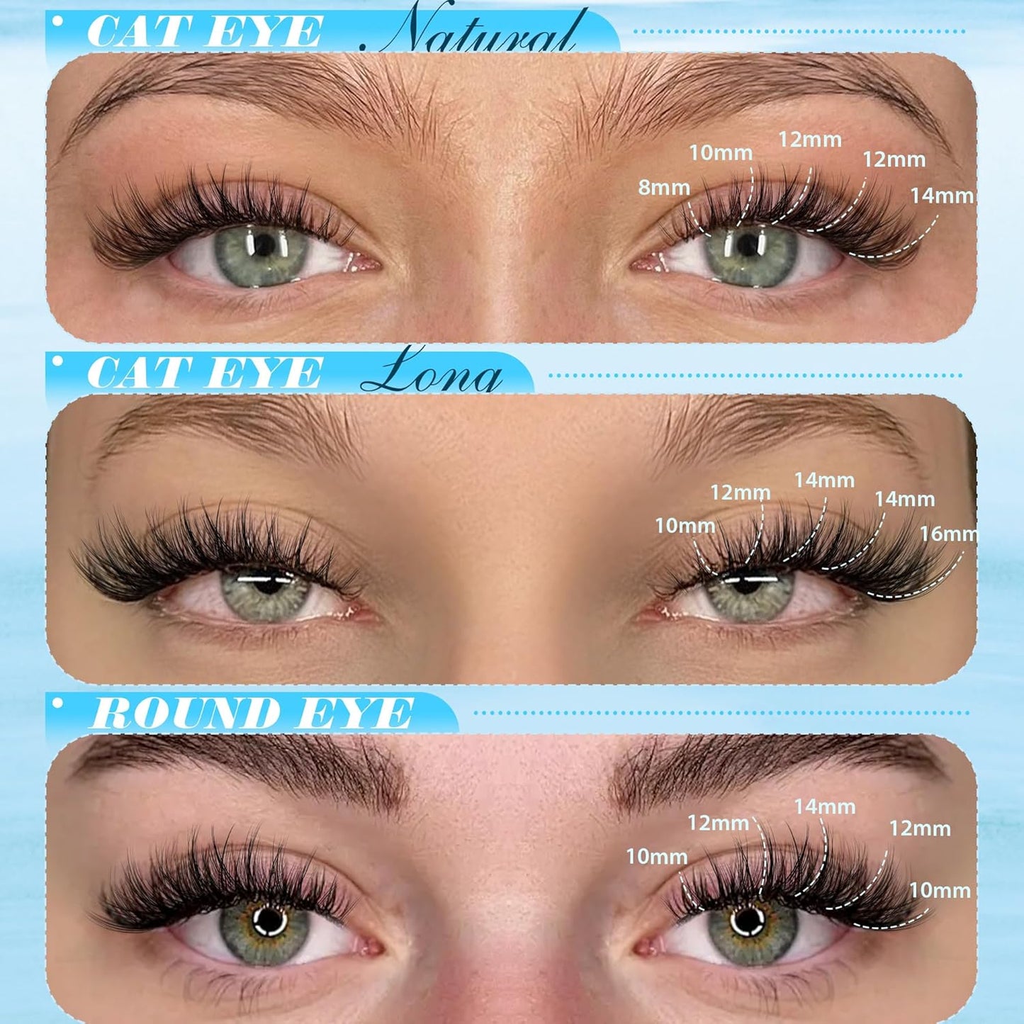 Pawotence Wispy Lash Clusters Natural Cluster Eyelash Extensions 154pcs Individual Lashes 8-16mm Cluster Lashes Extension DIY False Eyelashes Soft Comfortable Natural Eyelash Clusters with Thin Band