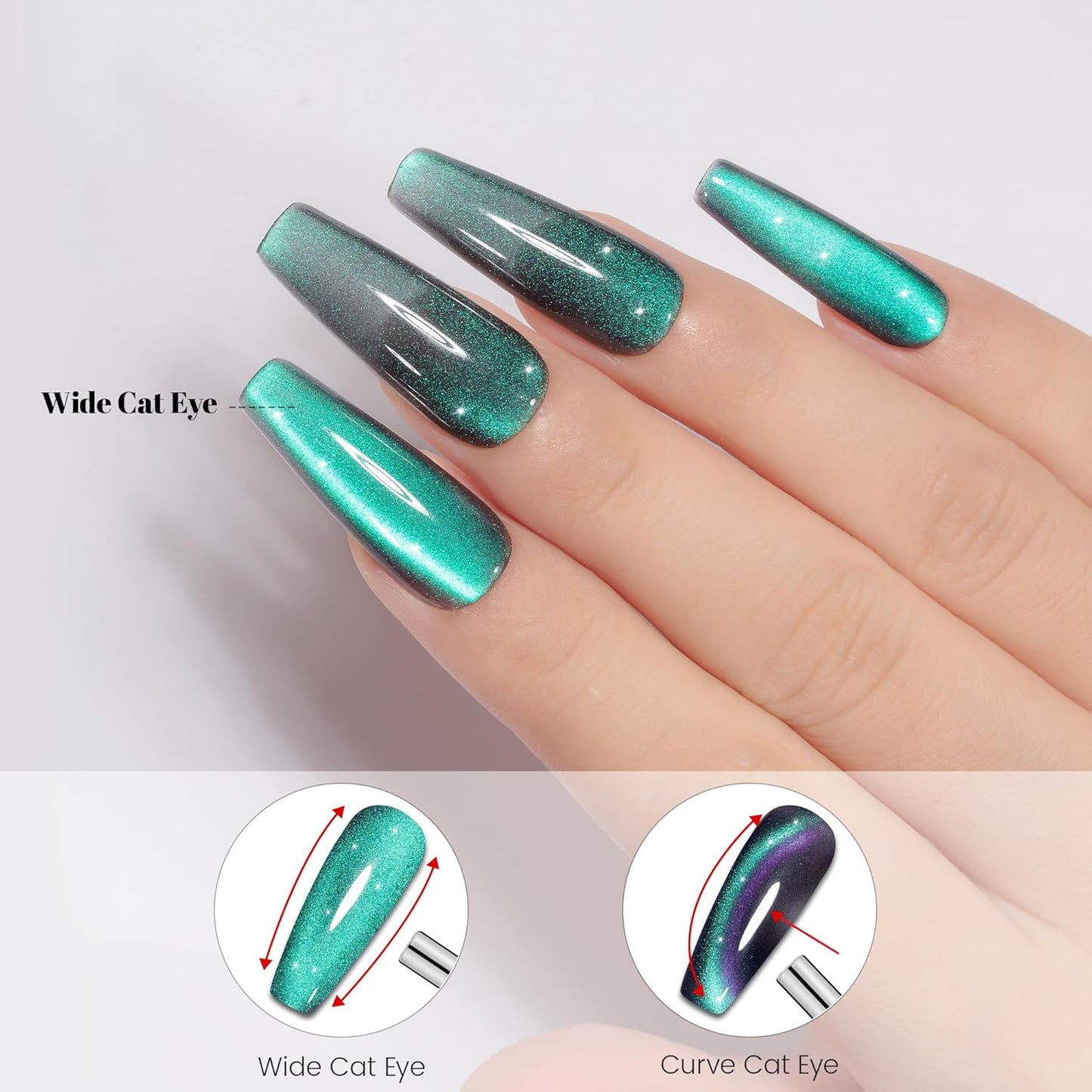YTD Likomey Cat Eye Gel Nail Polish,15ml Black Green Purple Multi-Color Velvet Diamond Holographic Neutral Jelly Sheer Magnetic Shimmer Glitter Fall Winter UV Color Varnish with Magnet Stick,MY392