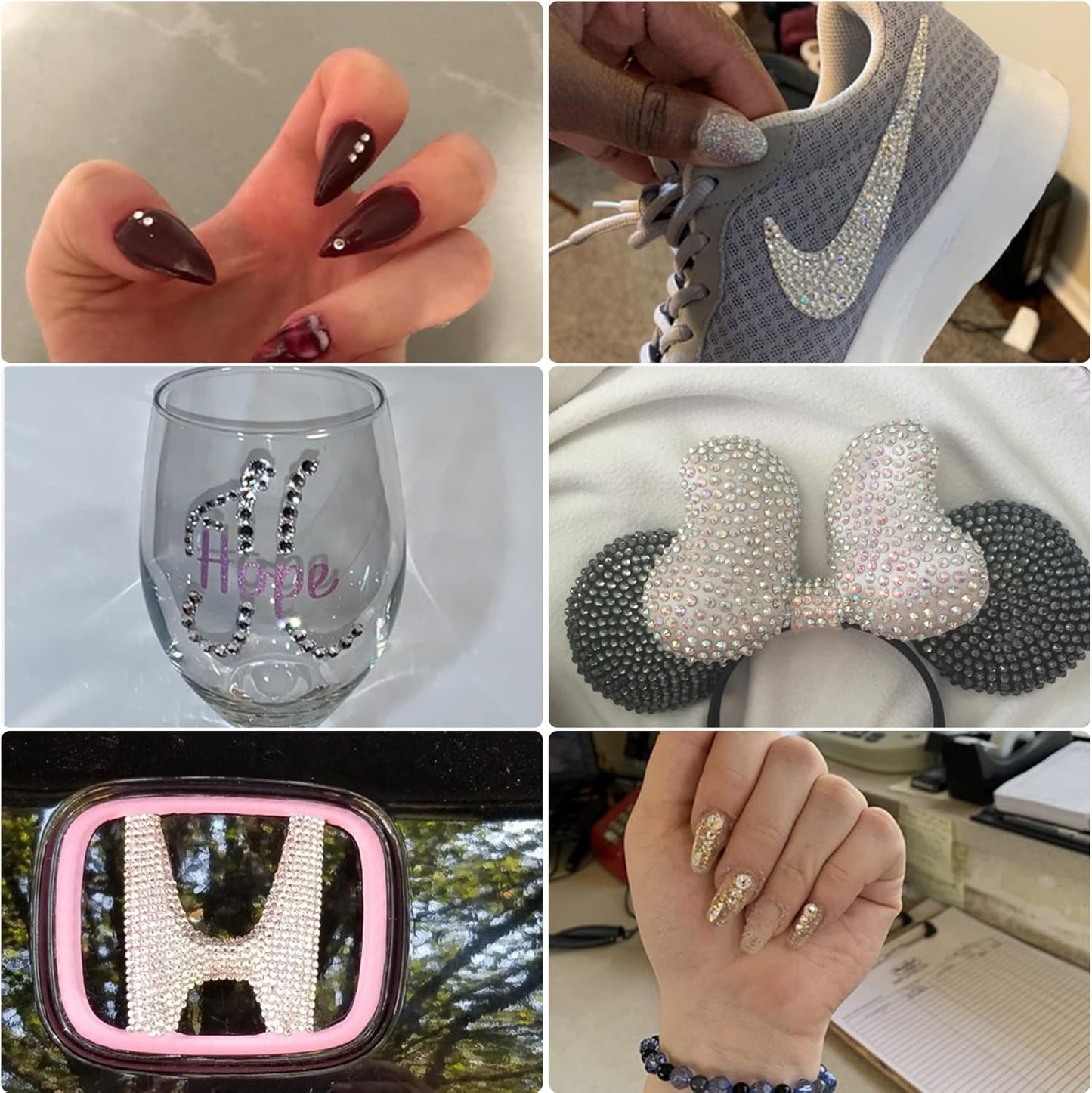 Multi Size 3mm 4mm 5mm Rhinestones Set for Nails Crafts Peridot Non Hotfix Rhinestones Nail Gems Rhinestone Round Flat Back Resin Rhinestone for Makeup Clothes Shoes Eyes Bottles Crafts