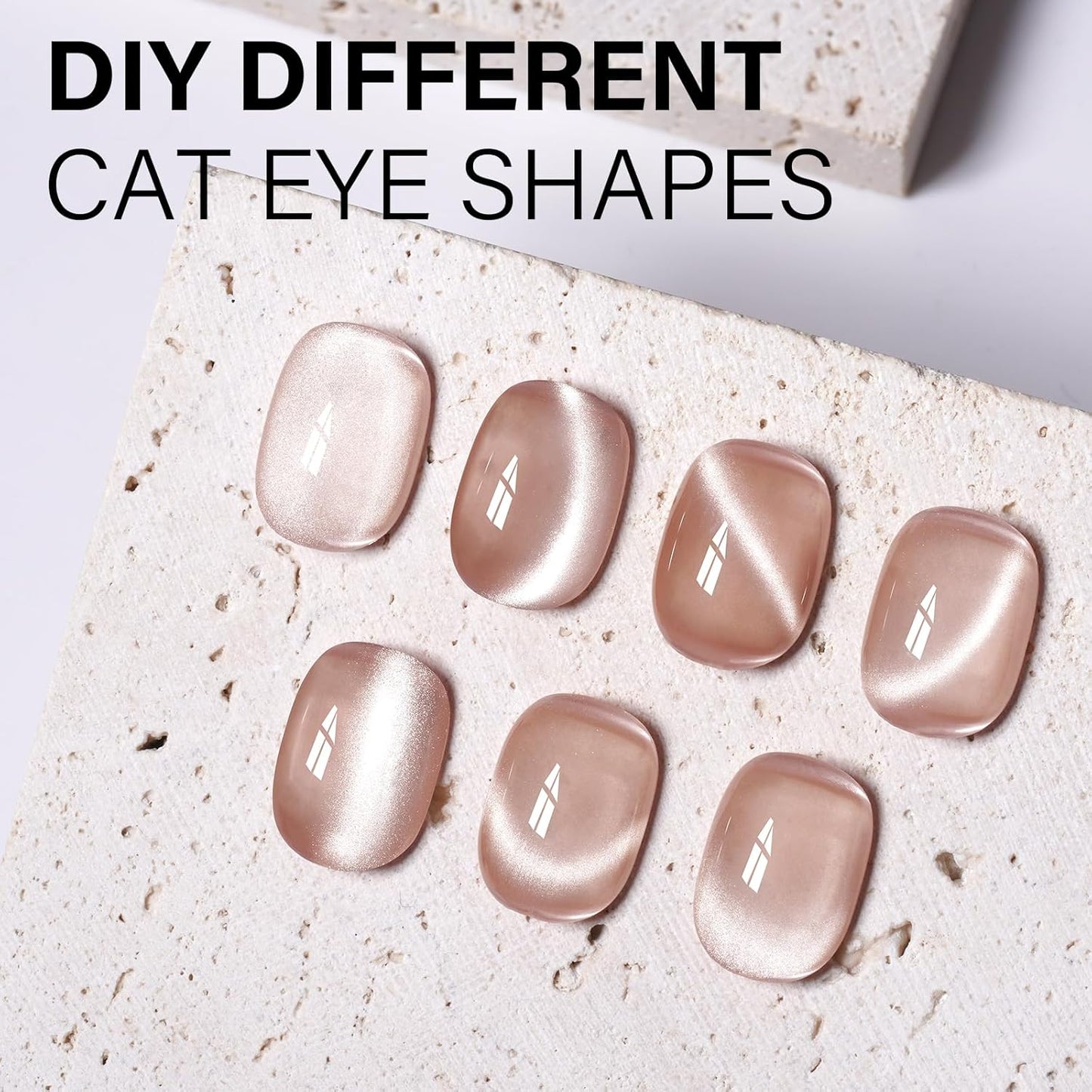 AILLSA Cat Eye Gel Nail Polish Nude Glitter Crystal Polish with Magnet, Jelly Glass Holographic Nail Polish Pearl Shimmer Reflective Translucent Color U V Gel Salon DIY at Home 0.5 OZ GF30