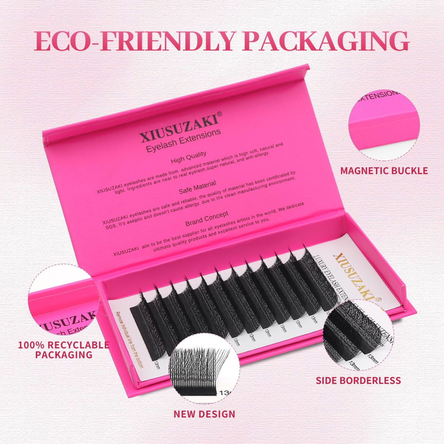 Lash Extensions Three Core Tips 3D Eyelash Extensions W Shape 0.07mm Thickness C Curl 11mm Premade Fans Easy Fan Volume Lashes Matte Black Crisscross(W-3D-Three Core-0.07-C,11mm)