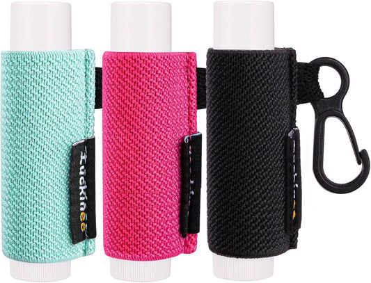 Lip Balm Keychain - Shinny Chapstick & Lipstick Holder - Tight Elastic Holder for Fat & Slim Lip Balms