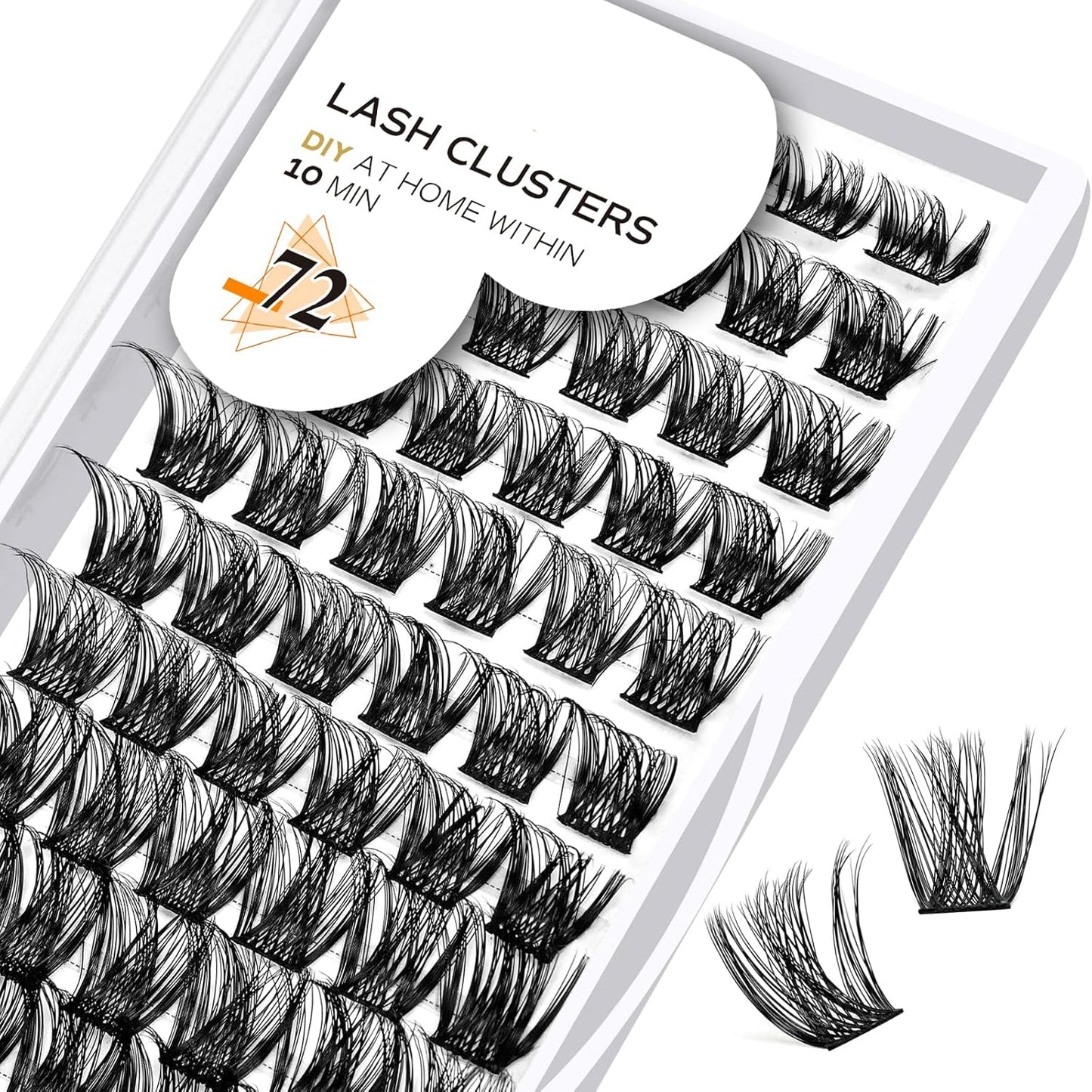 Lash Clusters B05 D Curl 8-16mm DIY Eyelash Extensions 72 Clusters Lashes B&Qaugen Fluffy Individual Lashes Cluster DIY at Home (B05,8-16MIX)