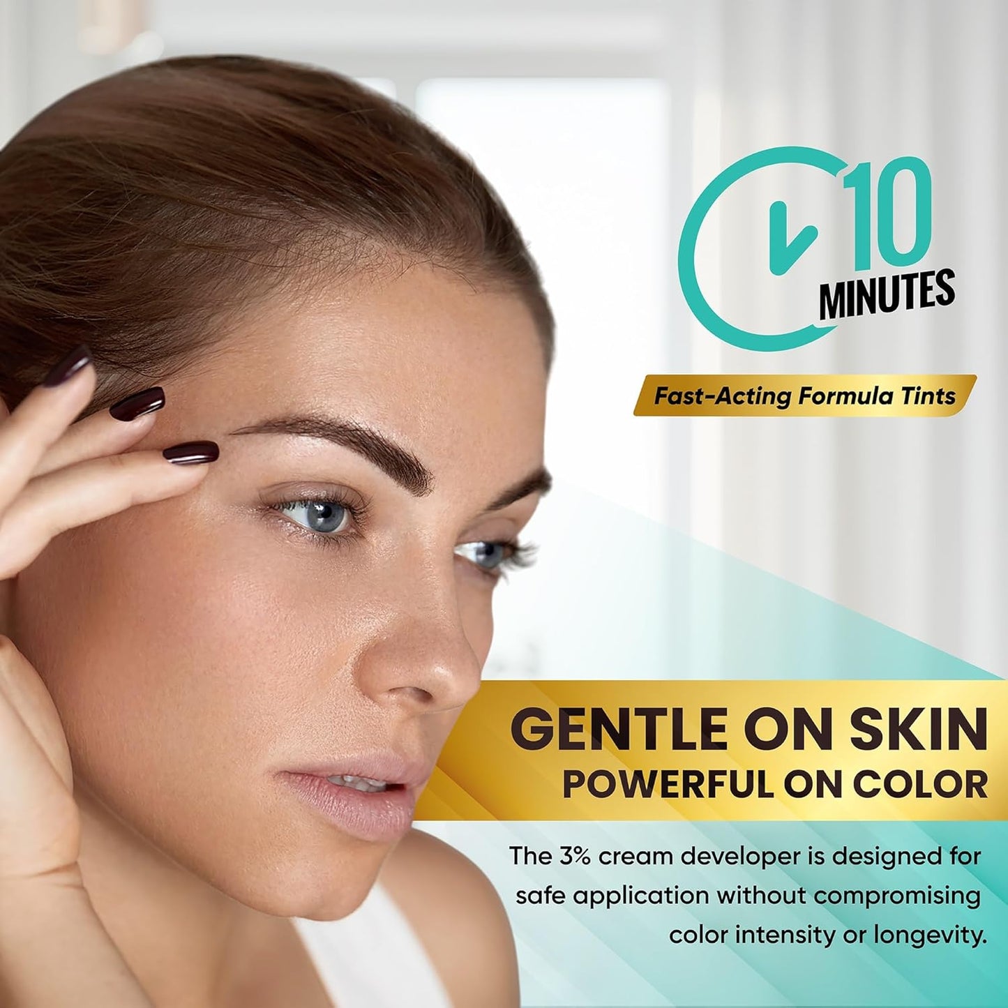 Professional Tint Kit Semi-Permanent 40 Applications Lasts 4-6 Weeks Spot Coloring Set WaterprooF (Black, 25 ML)