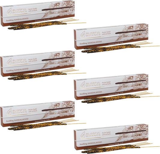 Tulasi Sandalwood Smudge Incense Sticks Pack – 48 Natural Smudge Sticks (6 Boxes x 8), Long Burning (55 Min), Aromatherapy, Spiritual Cleansing, Meditation, Mood Lifting, Air Purifying Incense