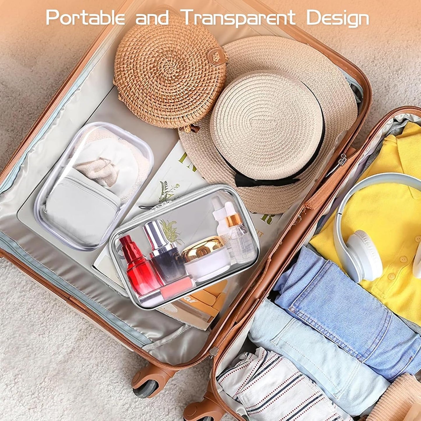 9 Pcs Clear Hard Zipper Case Hard Plastic Zipper Pouches Clear Shell Case Portable Travel Organizer Makeup Bag for Building Blocks Puzzles Cosmetics Makeup Supplies