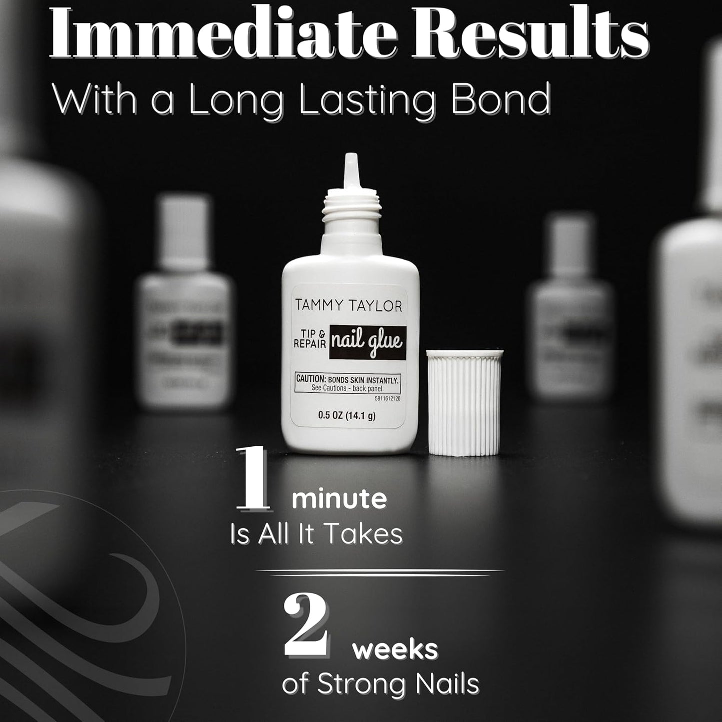 Tammy Taylor Brush On Nail Glue | Dry-Clear Gel Nail Glue for Press on Nails, Acrylics, Tips and Even Natural Breaks | UV/LED Curing Needed | Strong Gel for Nails and Extensions