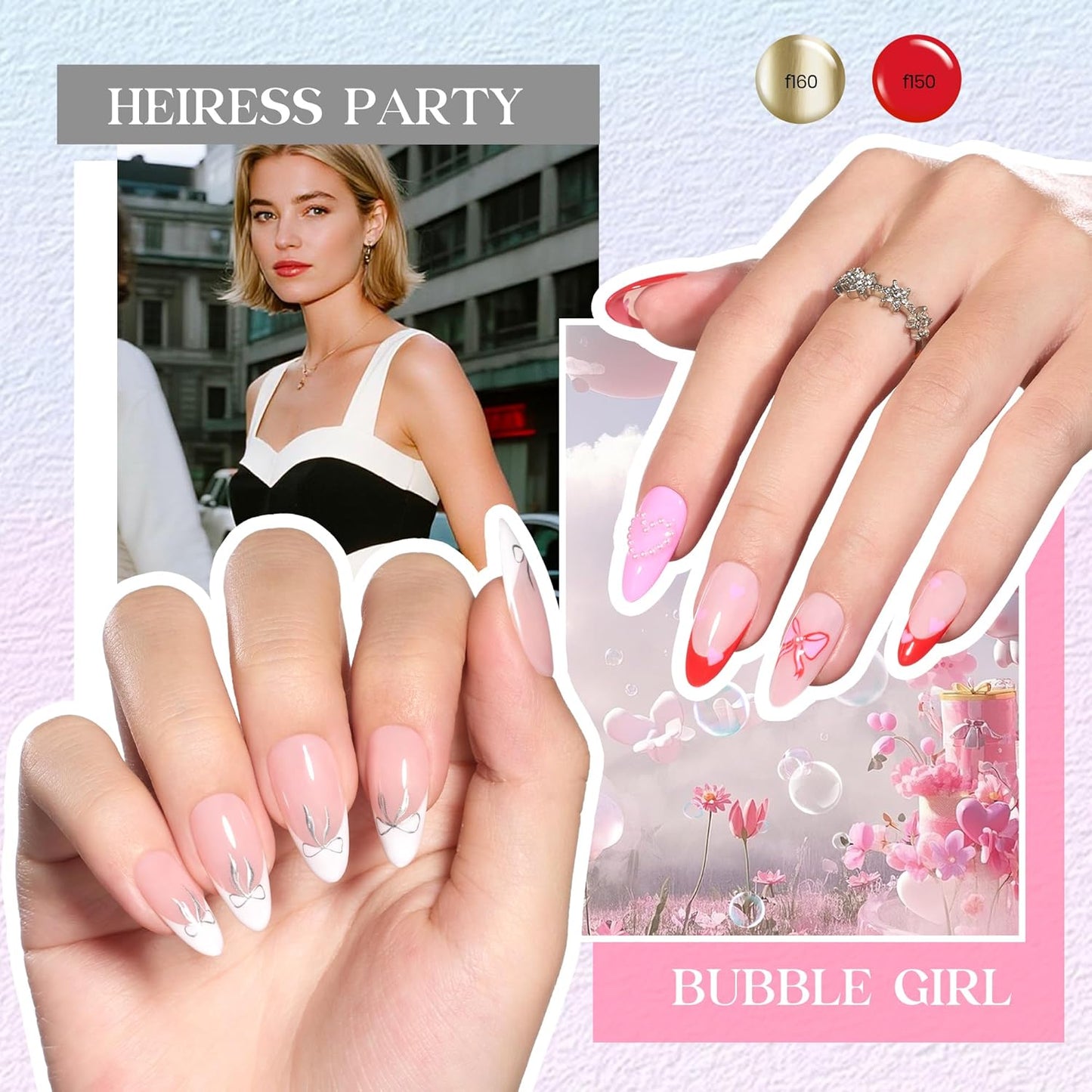 Beetles 50 Colors Gel Liner Nail Polish Set French Tip Nail Art Polish Glitter Brown Purple Blue Gel Nails Polish White Pink Swirl Nails Art Painted Cat Eye Build in Thin Brush Manicure Gift for Women