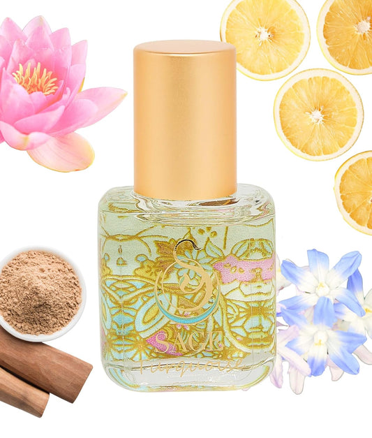 Turquoise Organic Perfume Oil Extract Roll-On by Sage- 1/4 oz, Vegan & Cruelty-Free, Marine Scent, Waterflower Musk, Blue Chamomile, Grapefruit - Made in USA