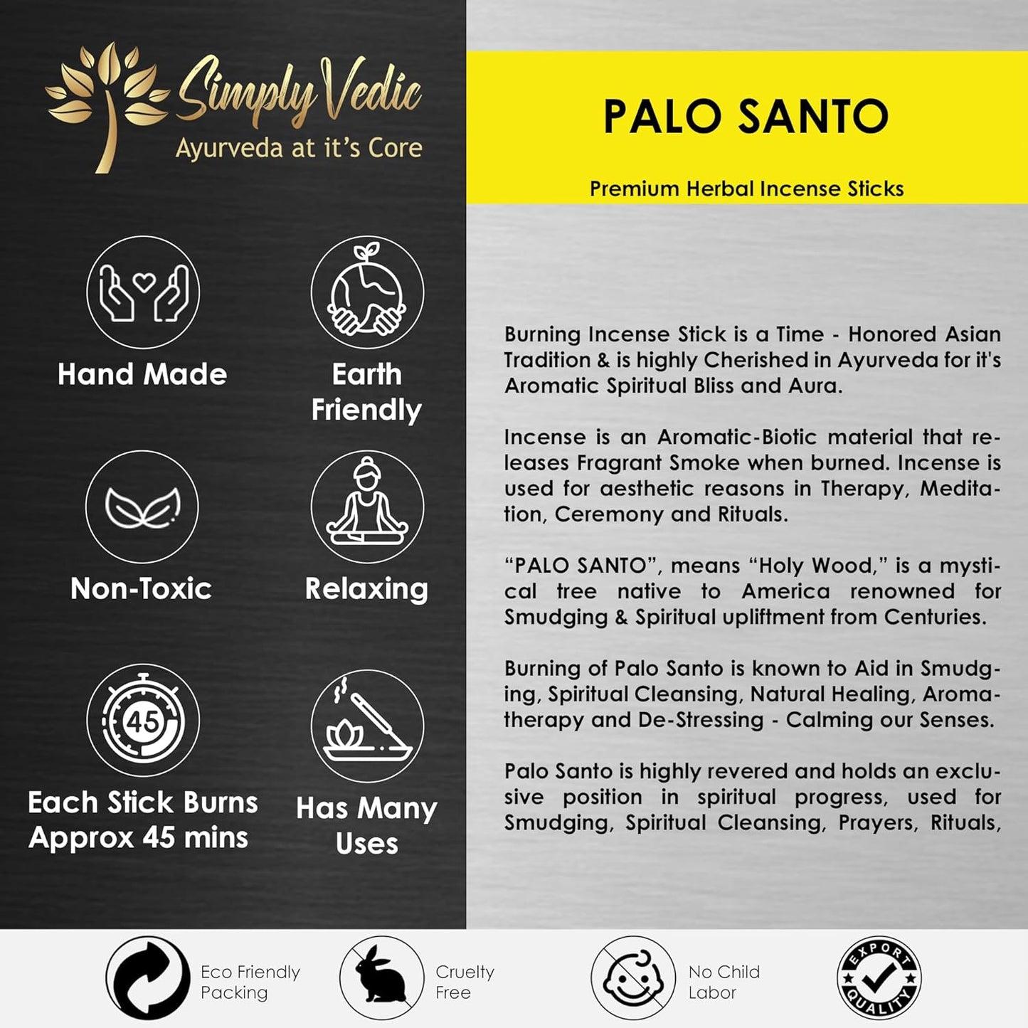 Palo Santo Incense Sticks – 250g Pack (Approx. 135 Handmade Agarbatti + Free Holder) | Natural & Charcoal-Free | 45-Min Burn for Meditation, Yoga, Aromatherapy, Energy Cleansing