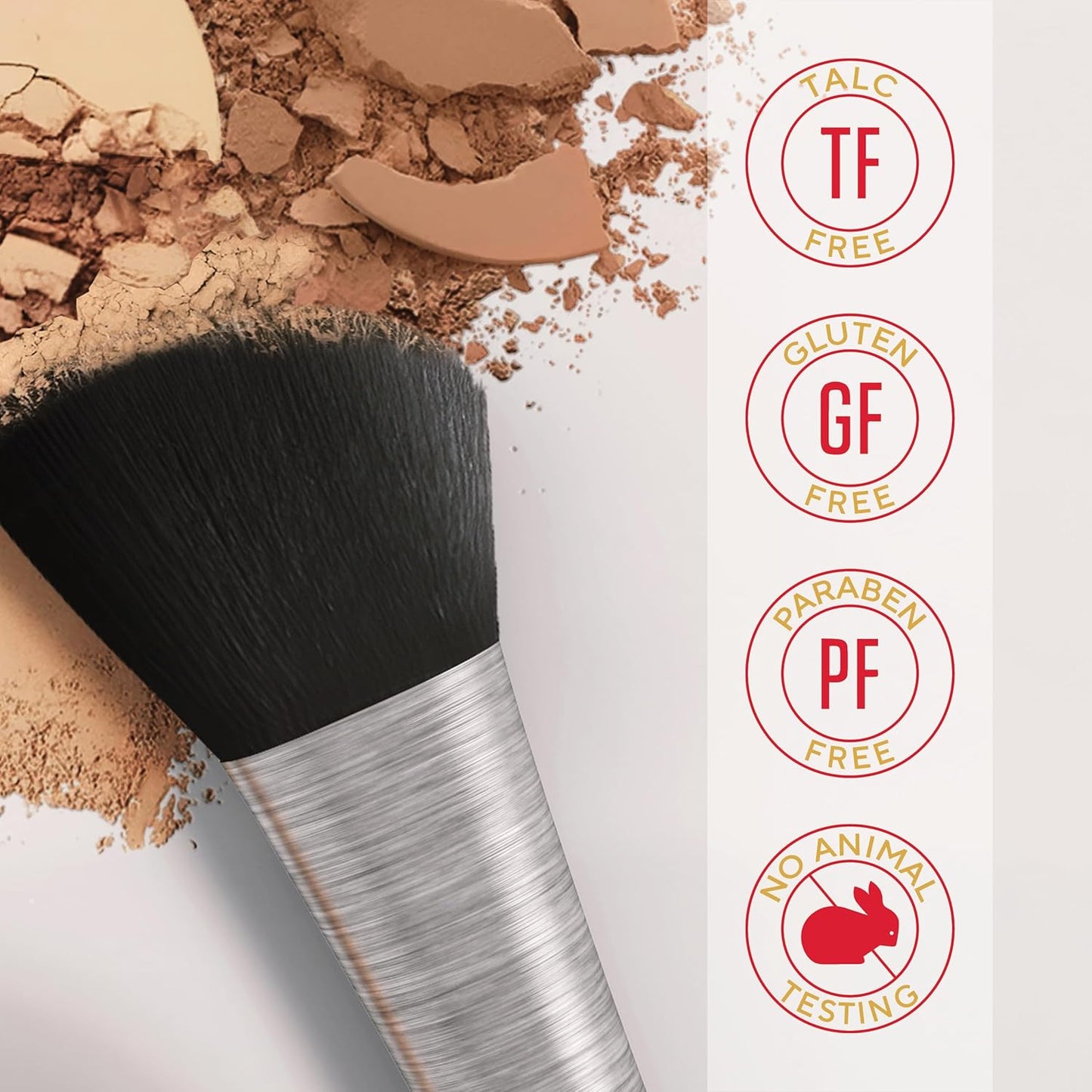 Mirabella Invincible Pure Pressed Powder Foundation - Buildable Mineral Makeup & Blurring Setting Powder for All Skin Types - HD Matte Finishing - Tan T12