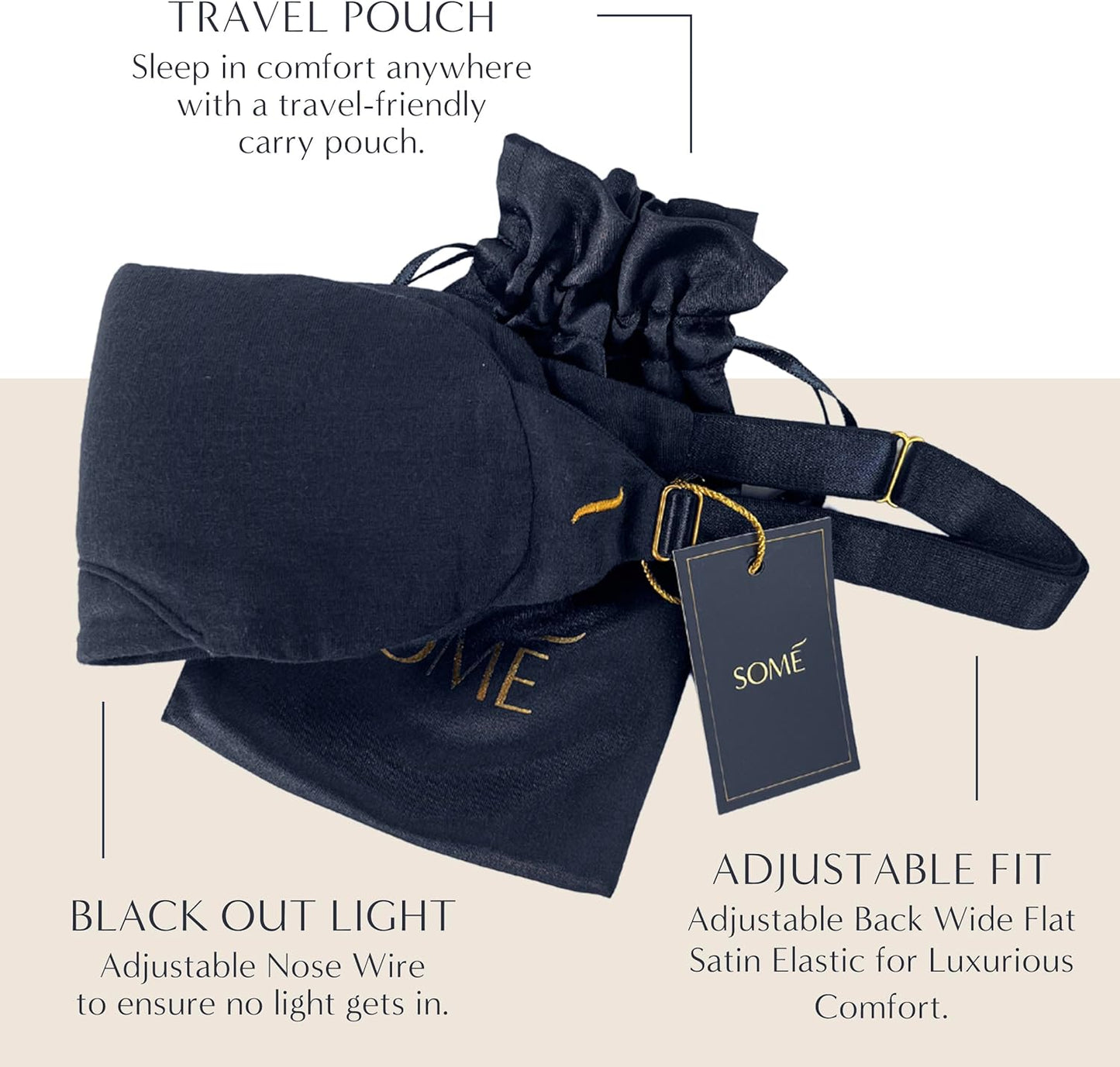 SOMÉ Collagen Eye Mask for Sleeping, Luxurious Adjustable Sleep Mask for Women with Puffy Eyes, Dark Circles & Wrinkles, Collagen Infused Sleeping Mask for Wearable Hydration and Anti-Aging