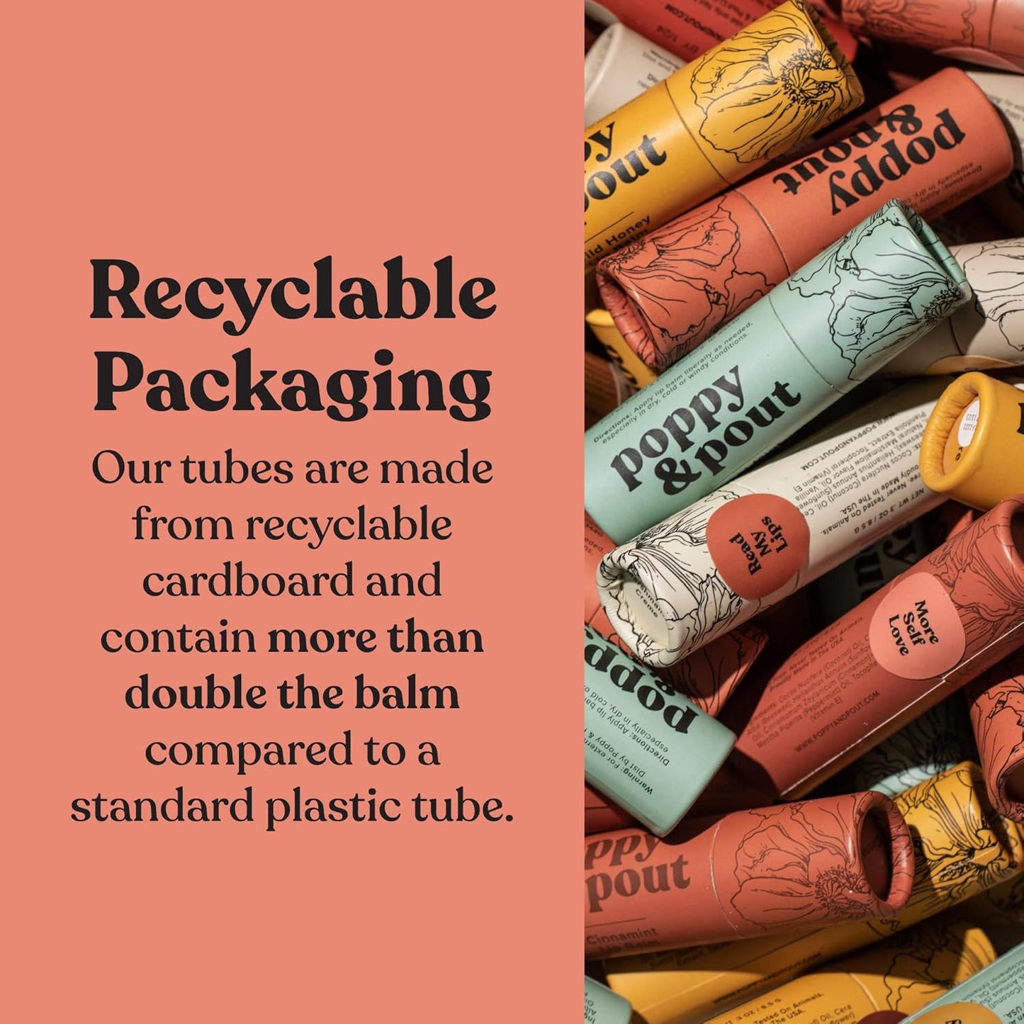 Jumbo Lip Balm Gift Set (3-Pack, Citrus Flavors) | Poppy & Pout All Natural Lip Balms & Moisturizers | Hydrates with Beeswax, Vitamin E, Organic Coconut Oil | Cruelty-Free | Recyclable Cardboard Tube