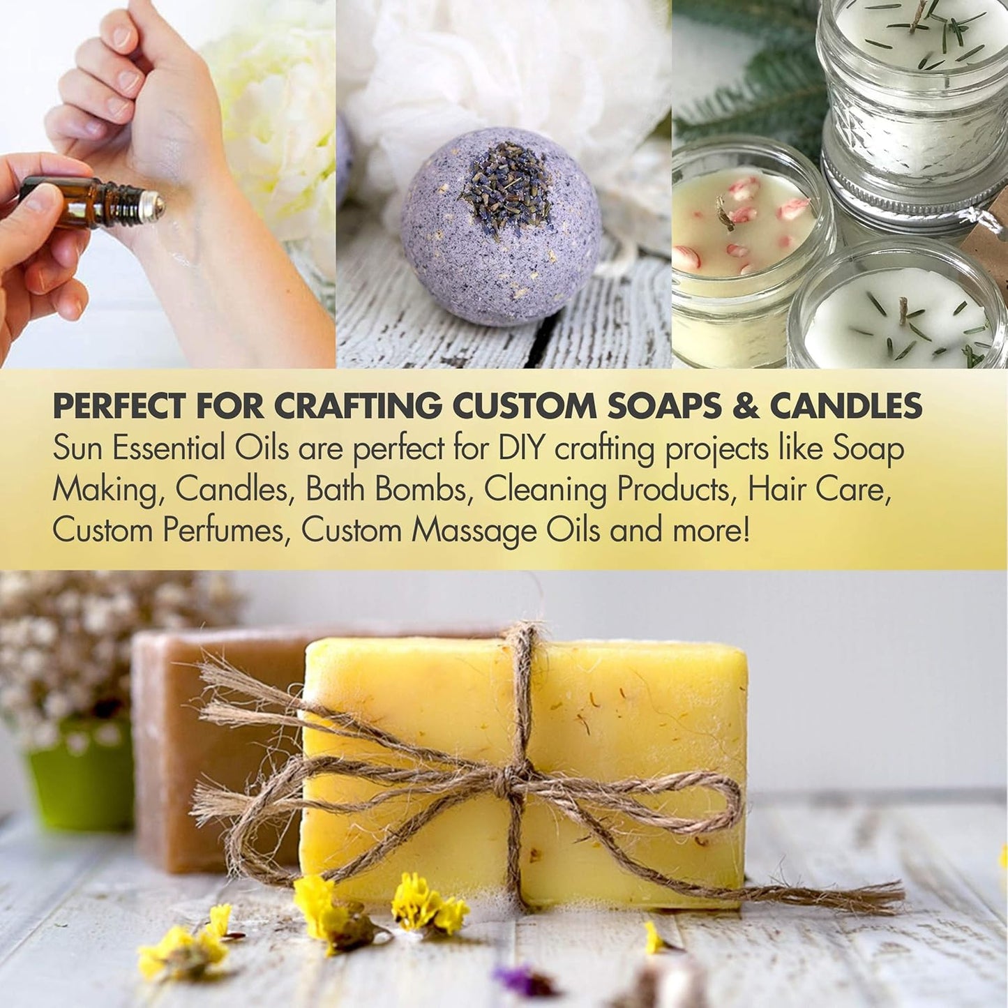 Sun Essential Oils - Peppermint Essential Oil (16 oz Bulk) for Diffuser, Humidifier, Skin & Aromatherapy Body Massage, Candle & Soap Making for Home