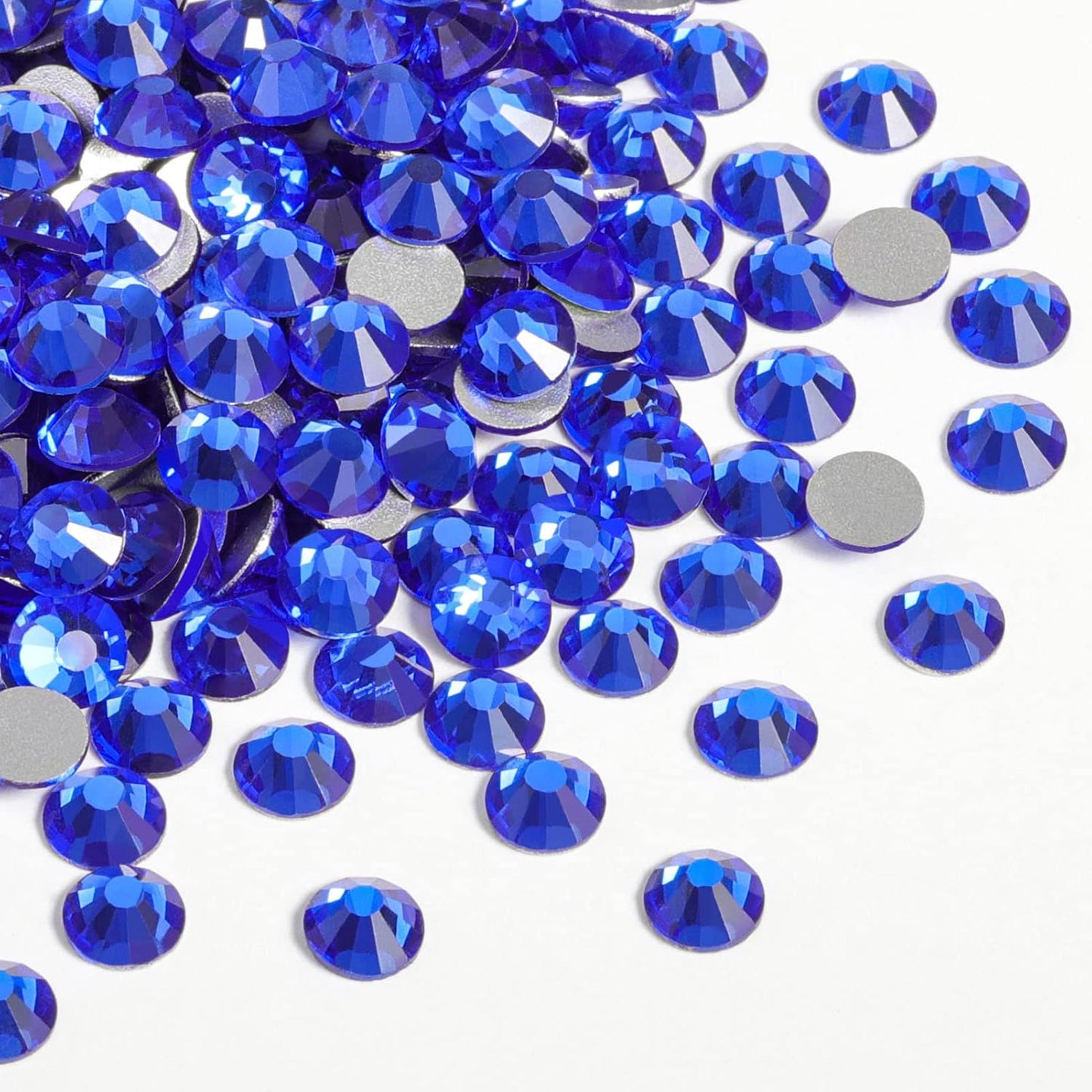 Beadsland 1440 Piece Flat Back Crystal Rhinestones Round Gems, Sapphire(SS10(2.7-2.8mm))