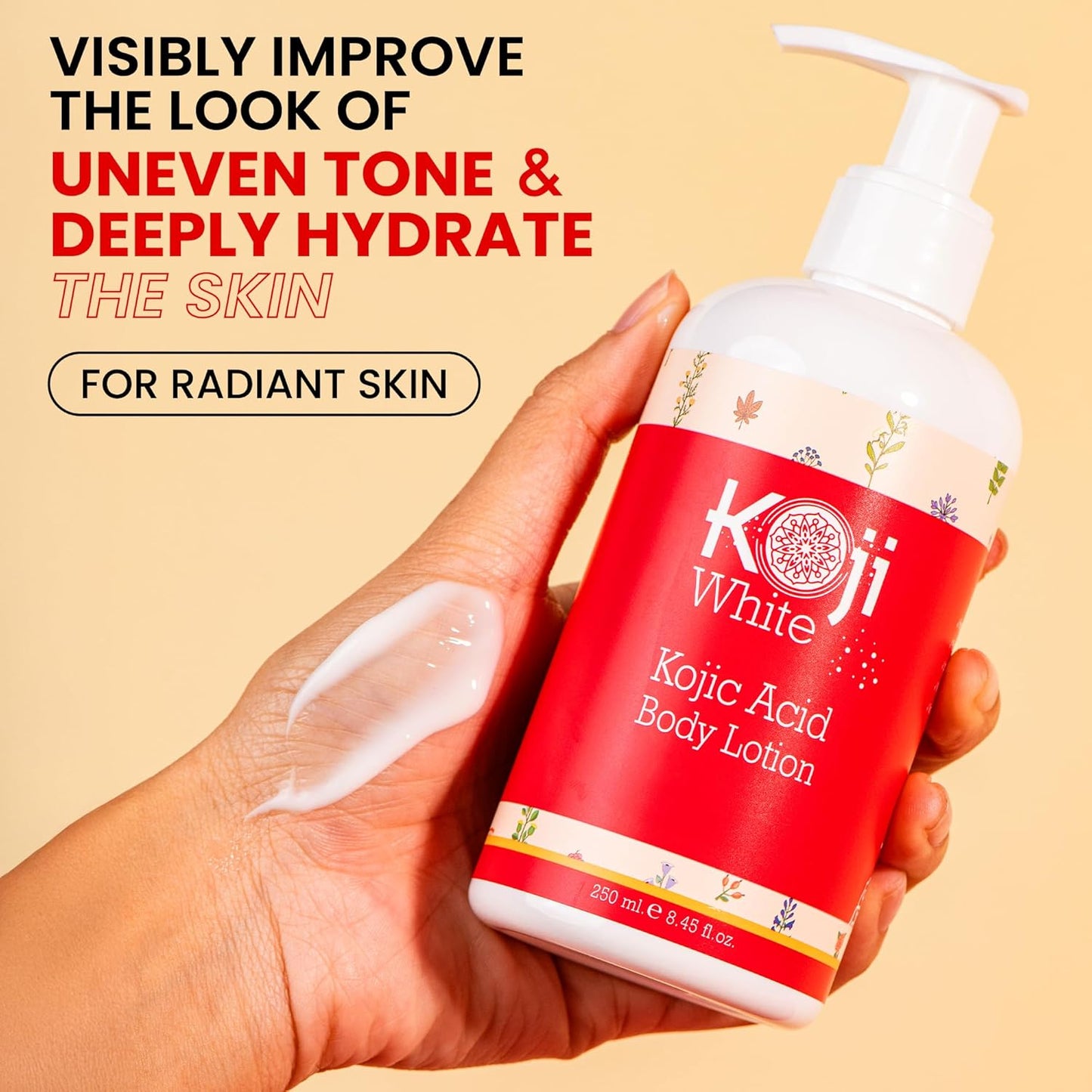 Koji White Kojic Acid Body Lotion – Vegan Moisturizing Lotion for Dry Skin, Hydrating and Nourishing, Paraben-Free, 8.45 Fl Oz