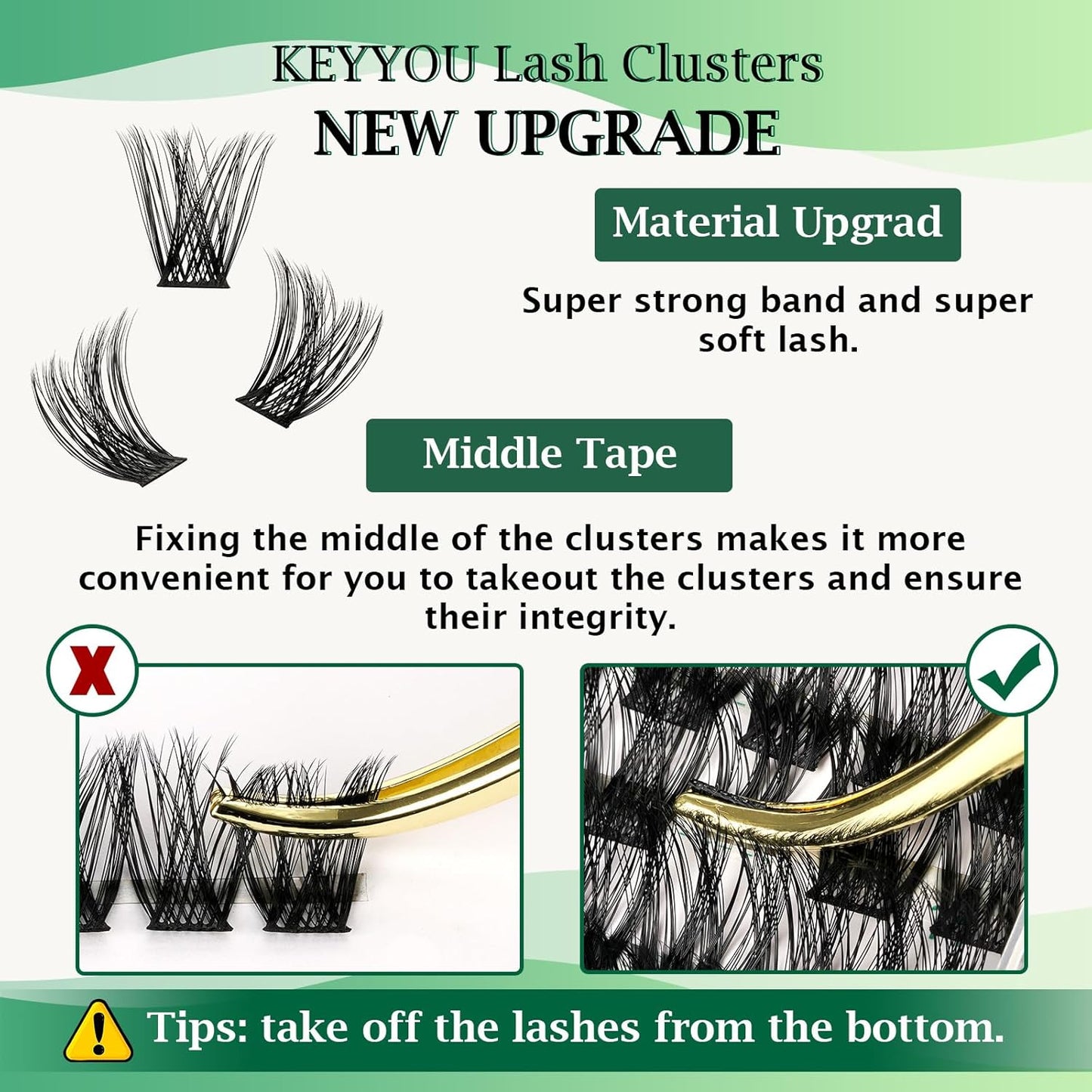 Lash Clusters 96pcs Eyelash Clusters Y01 C Curl 12mm Cluster Lashes KEYYOU Volume Wispy Lash Extension Soft&Comfortable Easy DIY at Home(Y01,C-12mm)