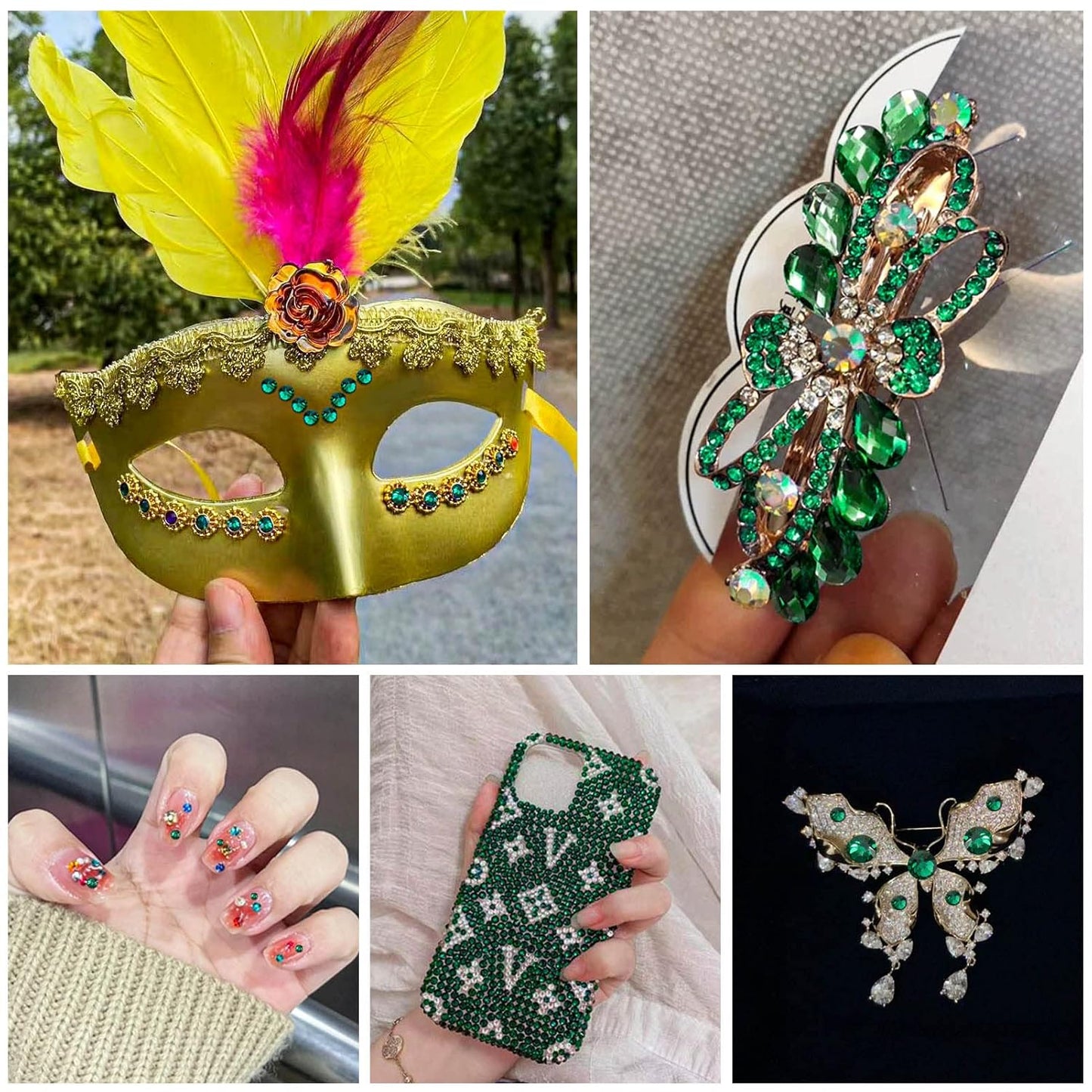 beadsland Flat Back Crystal Rhinestones Round Gems, Emerald (1.3-1.4mm) SS3/1440pcs