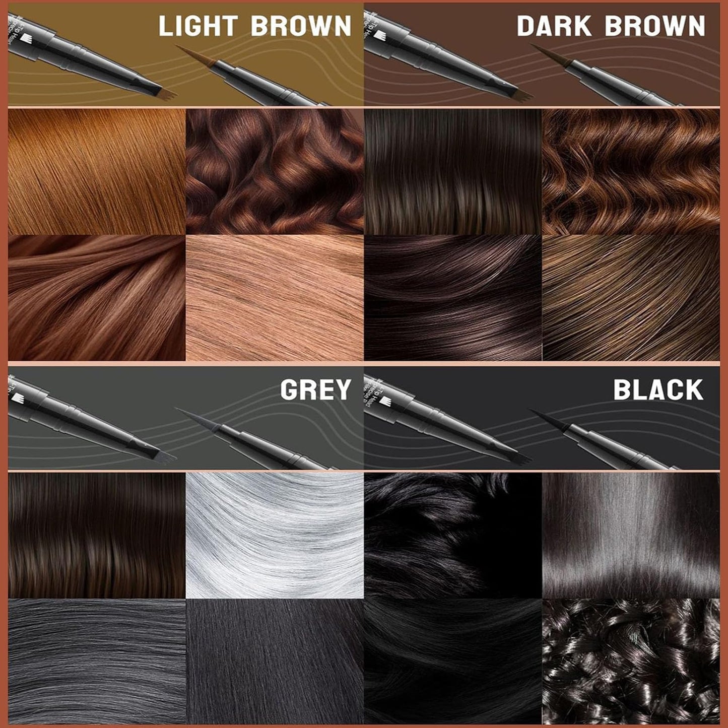 4-Fork Tip Microblading Eyebrow Pen - 2-in-1 Waterproof Eyebrow Pencil, Long-Lasting Natural Hair-Like Brows, Smudge-Proof & Easy to Use (01#Light Brown)