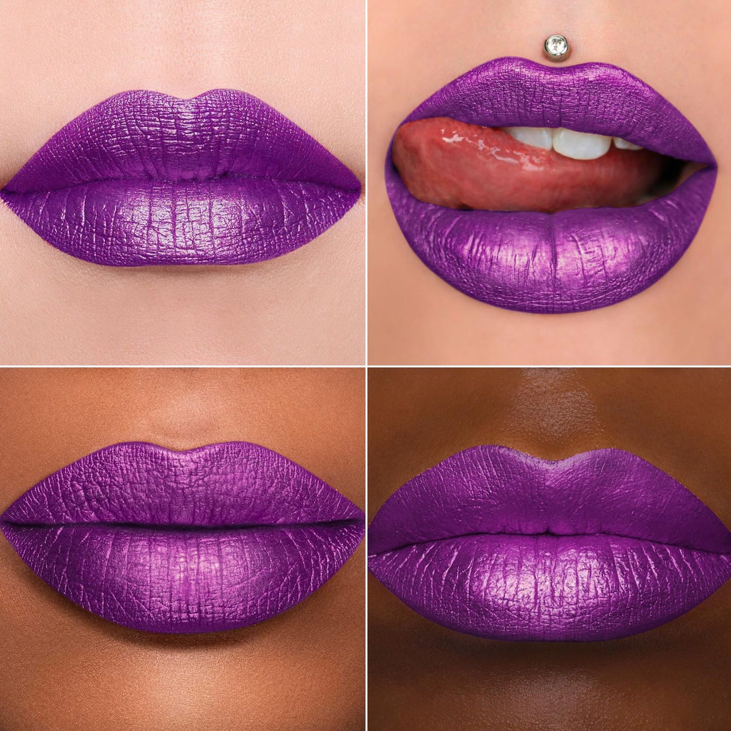 MAKI YIKA Purple Lipstick for Women Metallic Lipsticks Glitter Long Lasting Lipstick No Smudge No Transfer Liquid Lip Gloss (BR18 Amethyst)